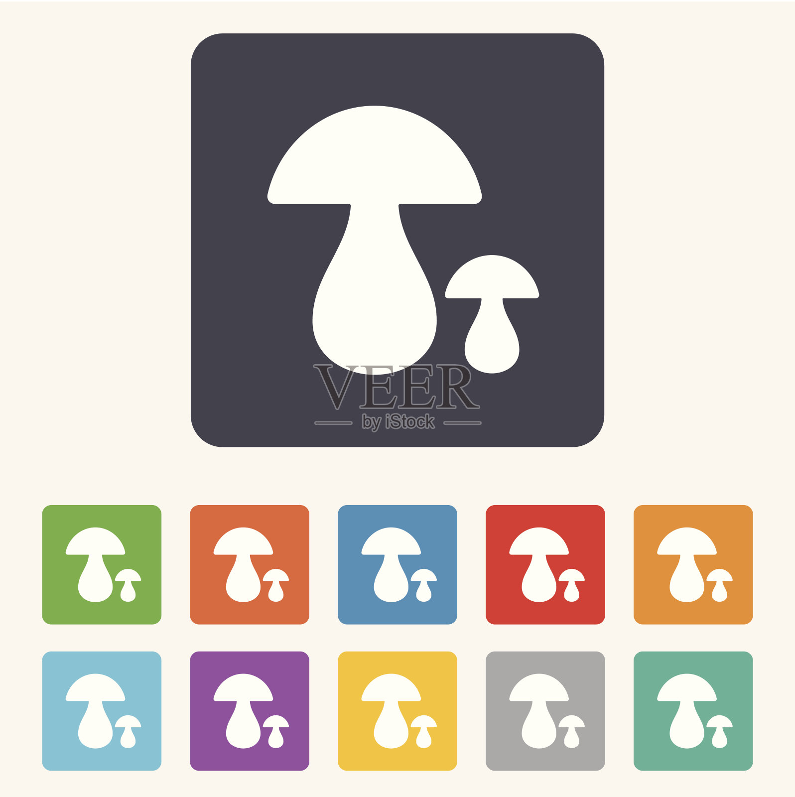 蘑菇标志图标。牛肝菌属菌类的象征。图标素材