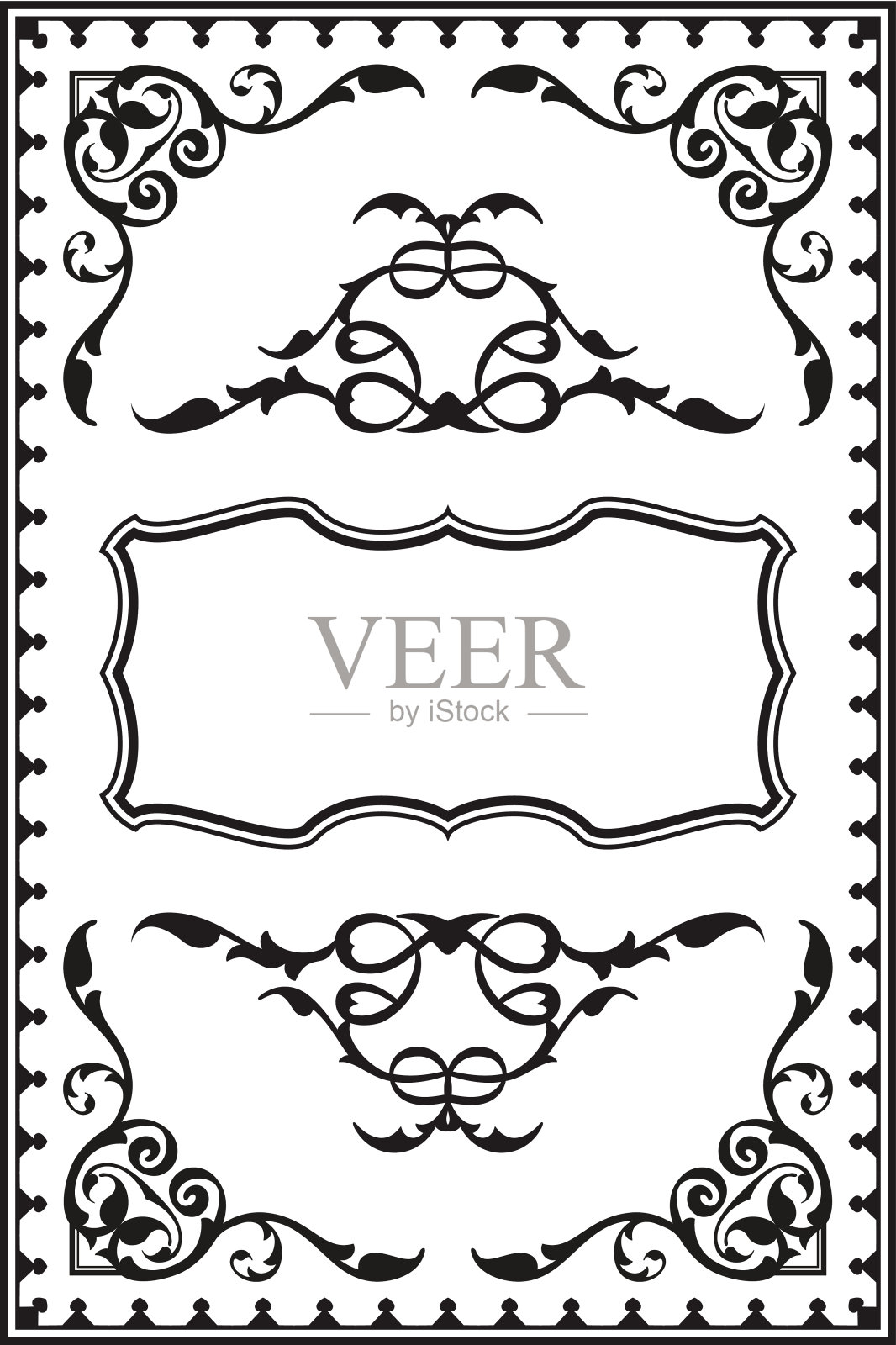 巴洛克式的旧框架插画图片素材