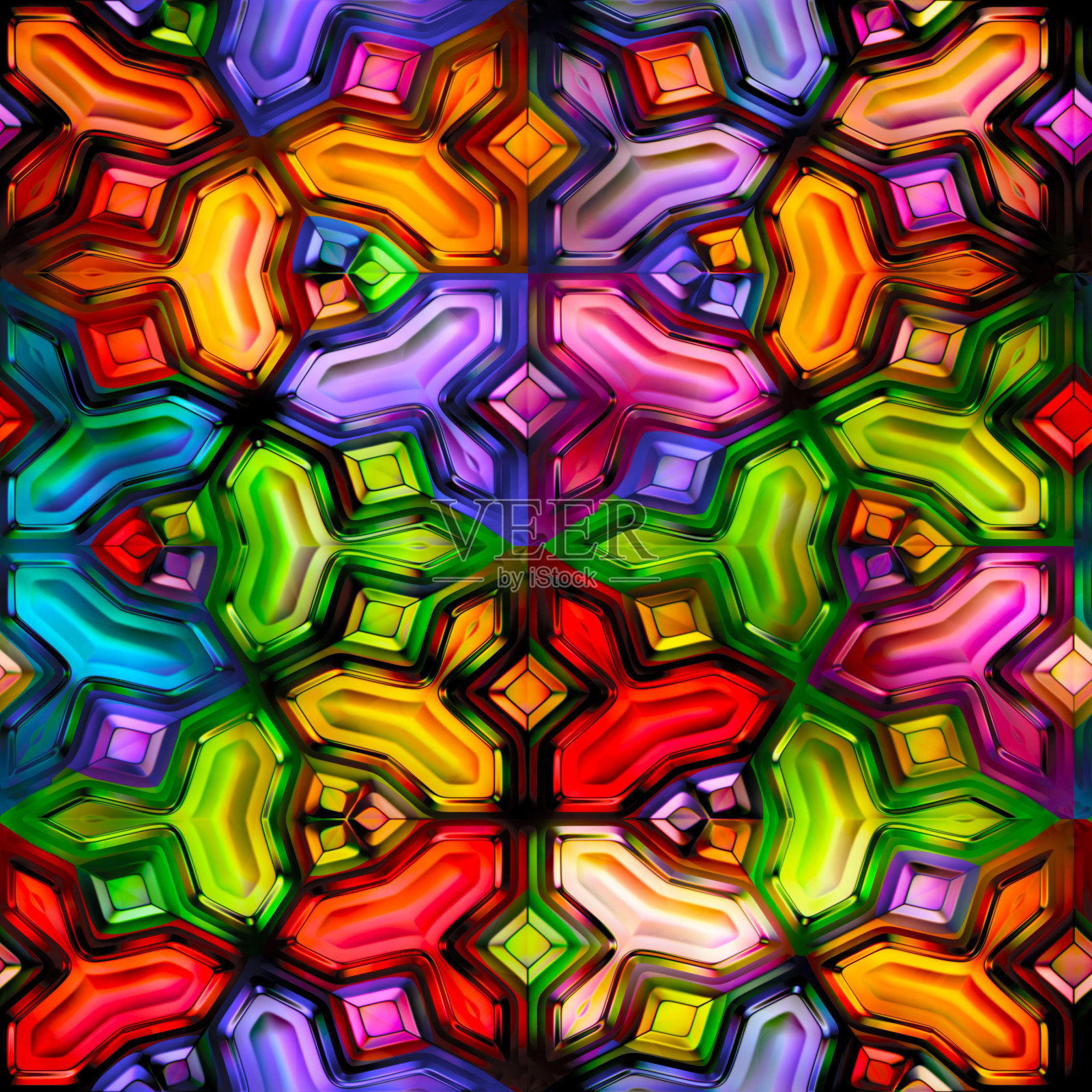 纹理抽象流畅，亮丽亮丽，色彩丰富插画图片素材