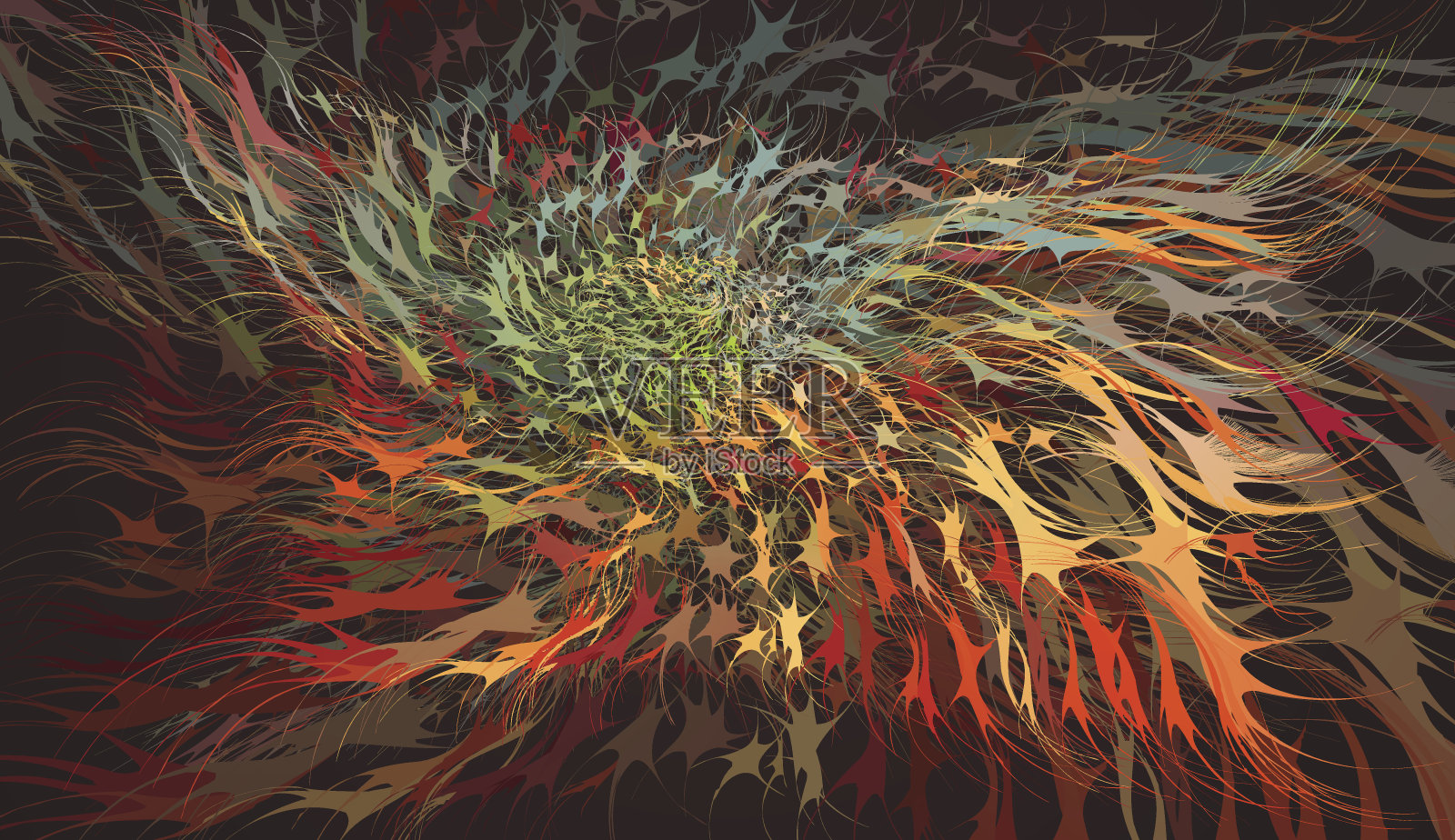 动态抽象形状在黑暗的BG插画图片素材