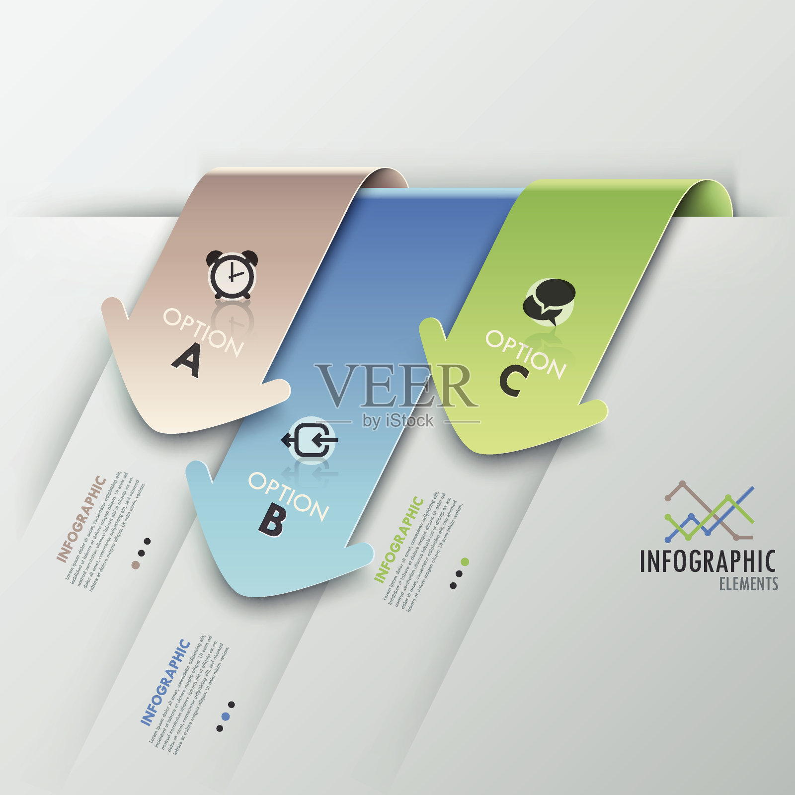 现代信息图形选项横幅设计模板素材