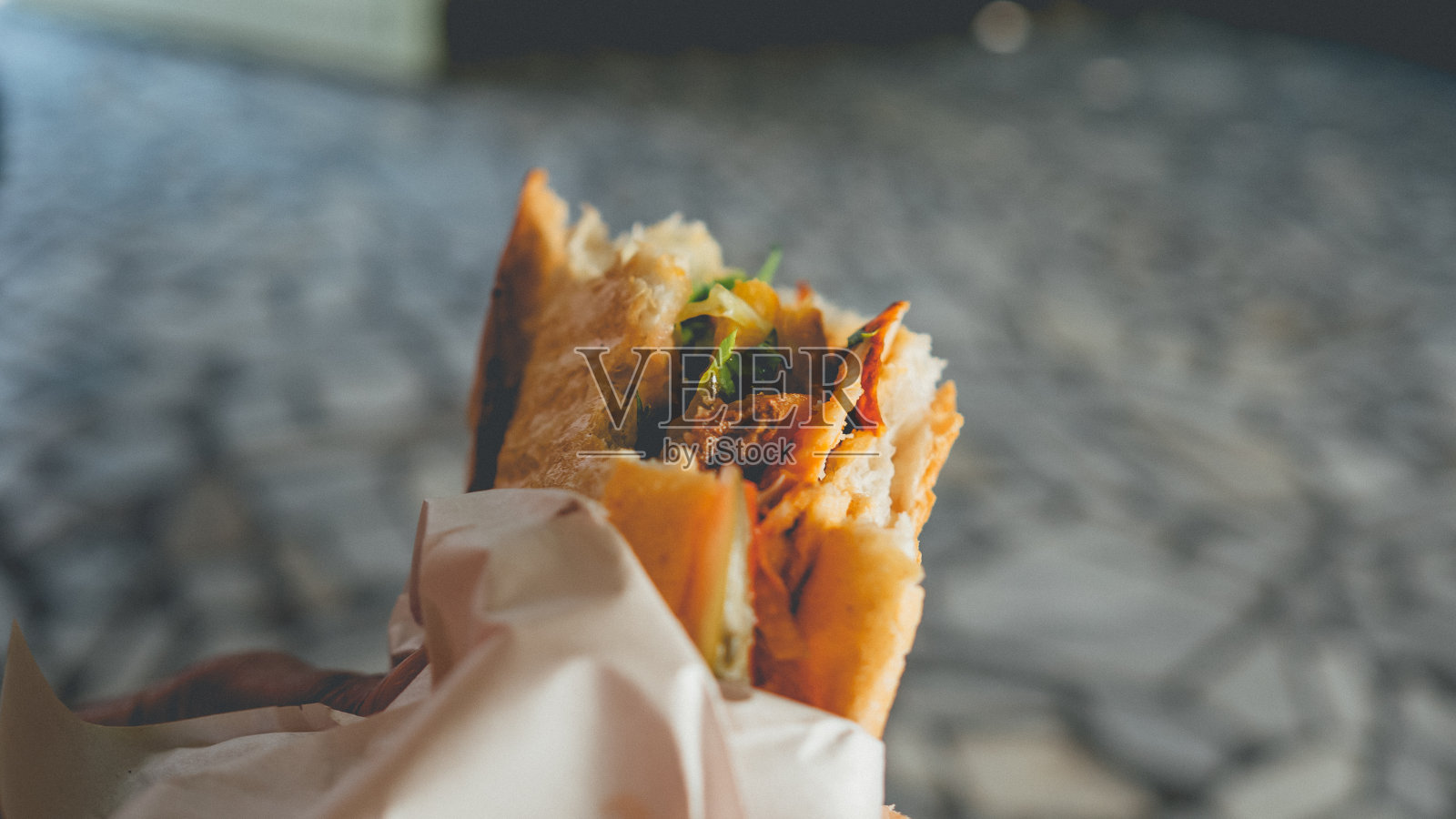 土耳其烤肉三明治。照片摄影图片