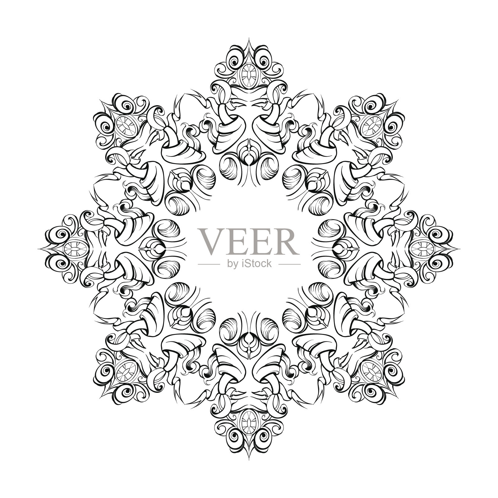 绘画手古董框架巴洛克元素的广告在v插画图片素材