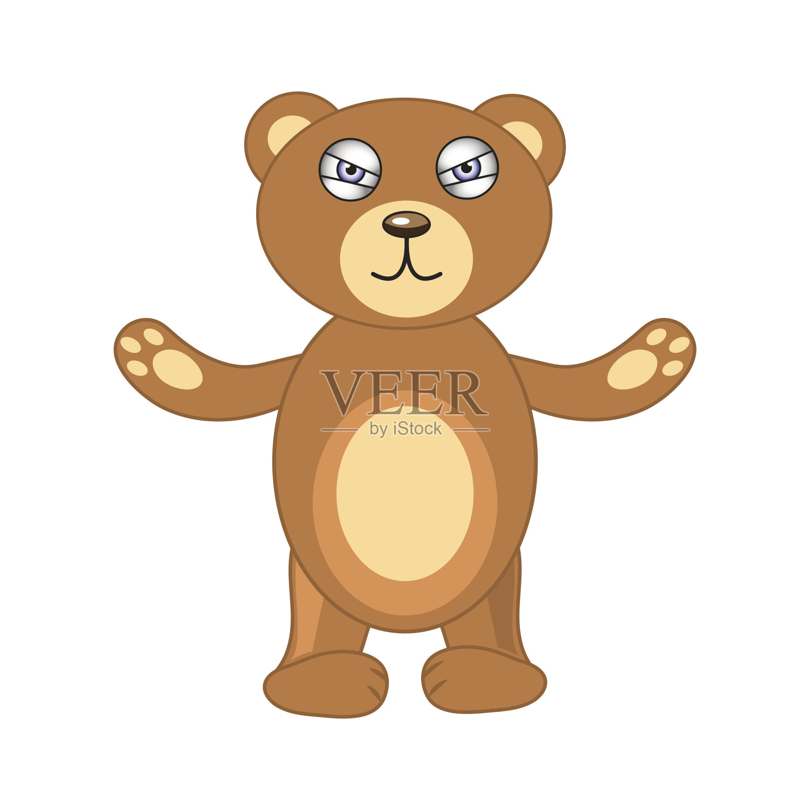 白底上的棕熊被孤立了设计元素图片