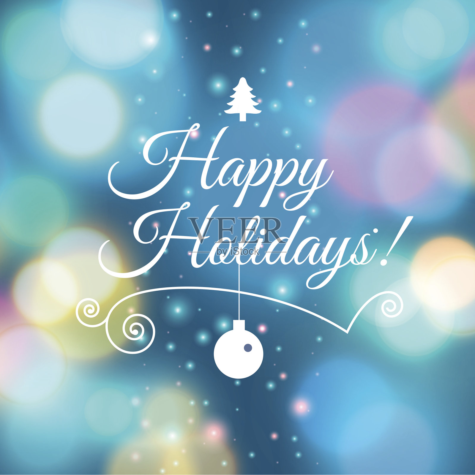 圣诞快乐电子贺卡模板。矢量插图。插画图片素材