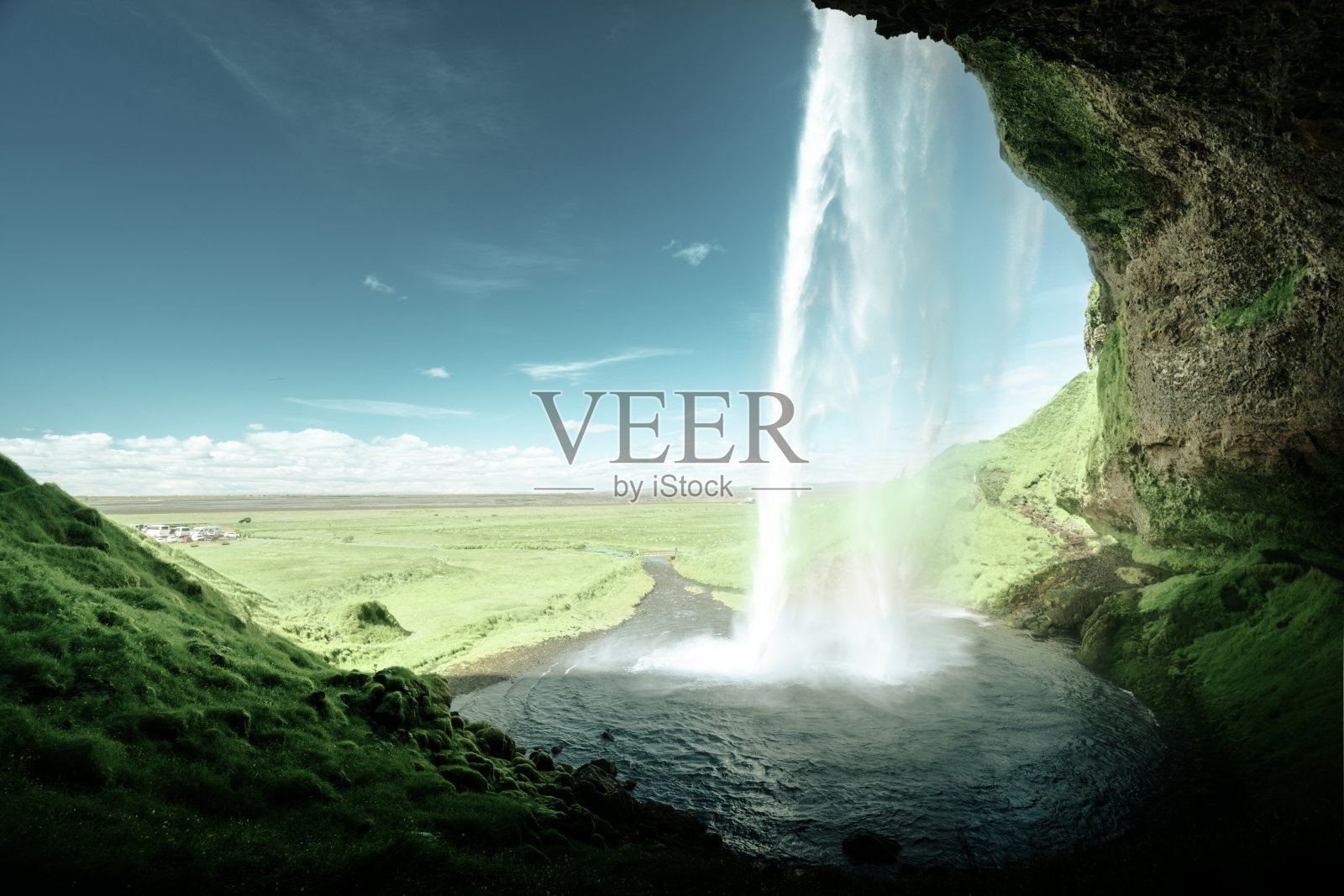 Seljalandfoss瀑布、冰岛照片摄影图片