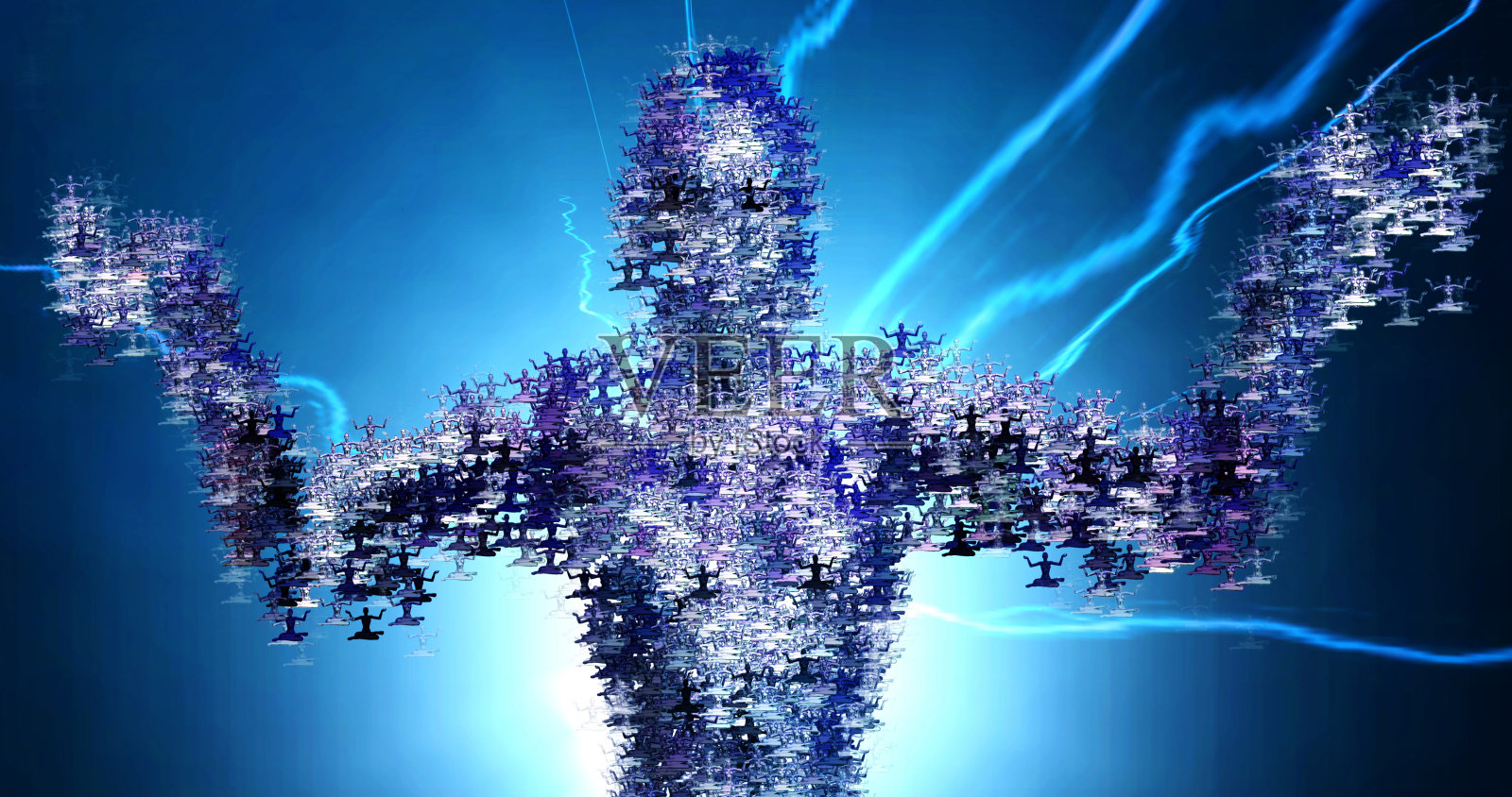 电脑生成的沉思中的女性形象照片摄影图片