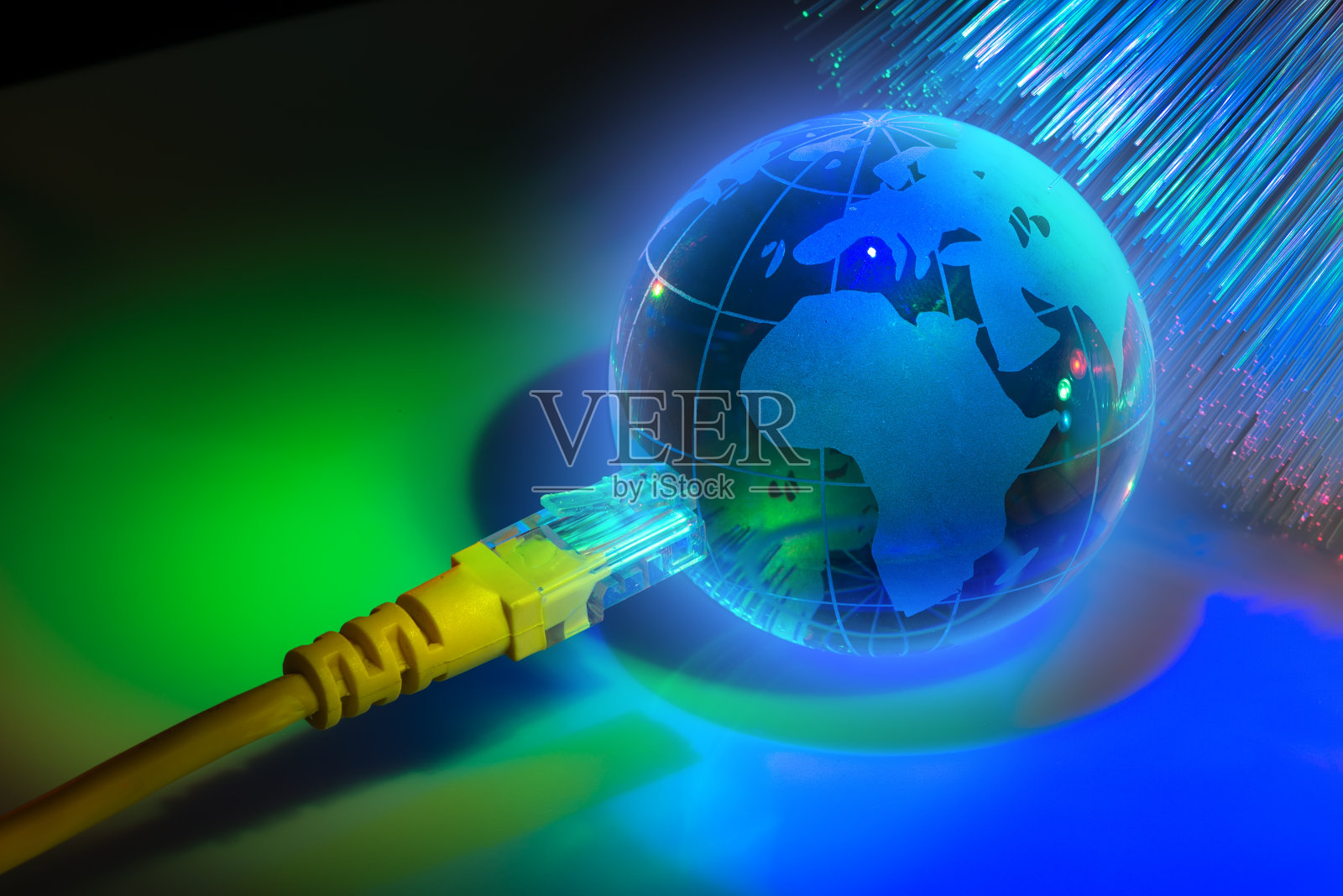玻璃earth与光纤网络对抗照片摄影图片