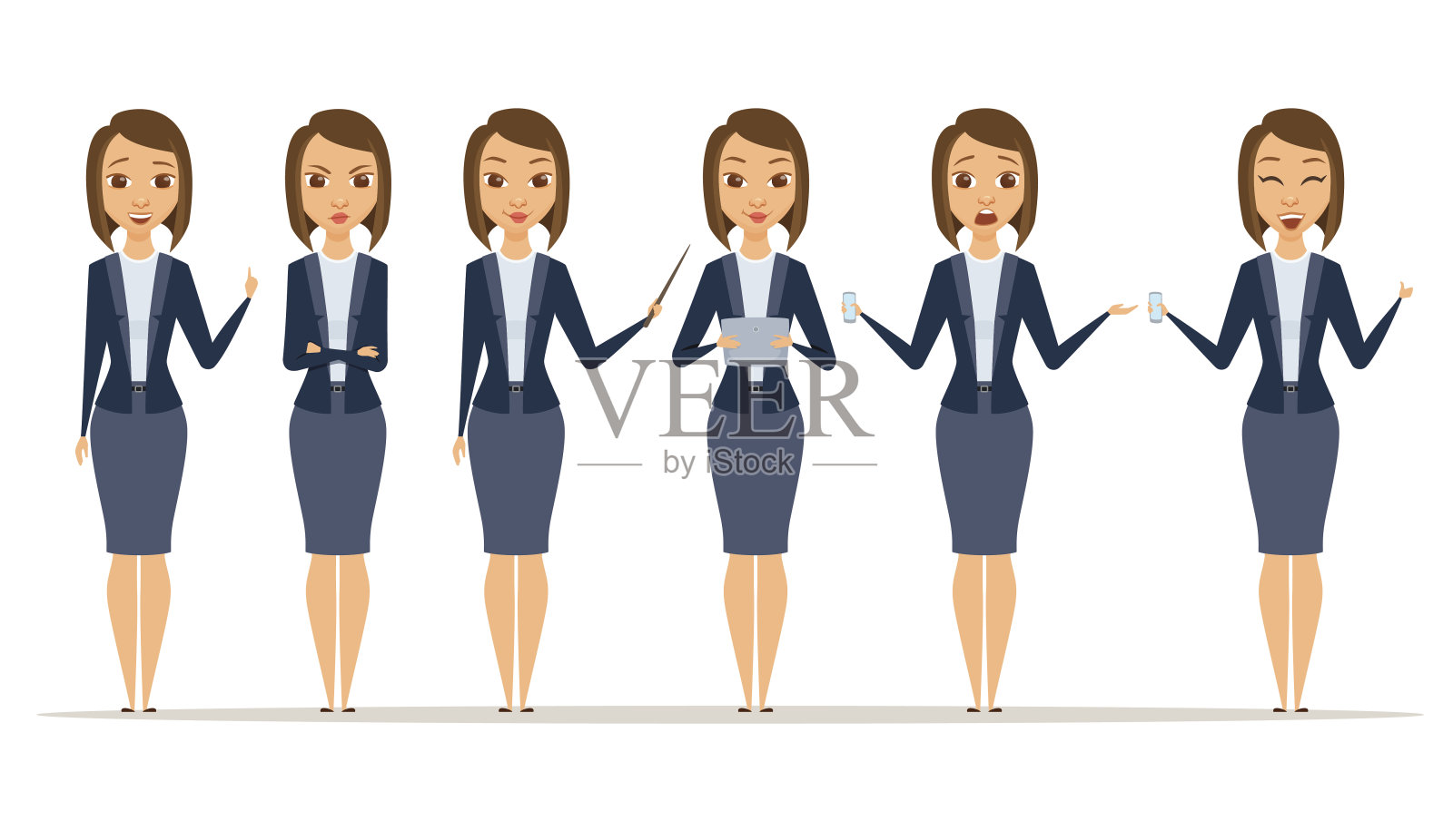 商务女人姿势合集插画图片素材