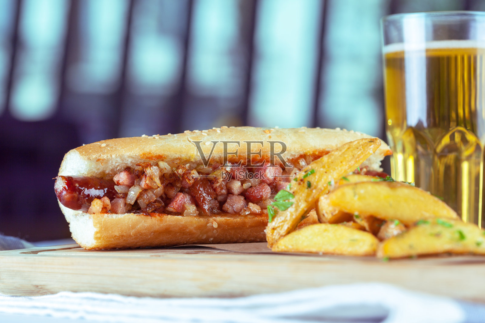 土豆热狗照片摄影图片