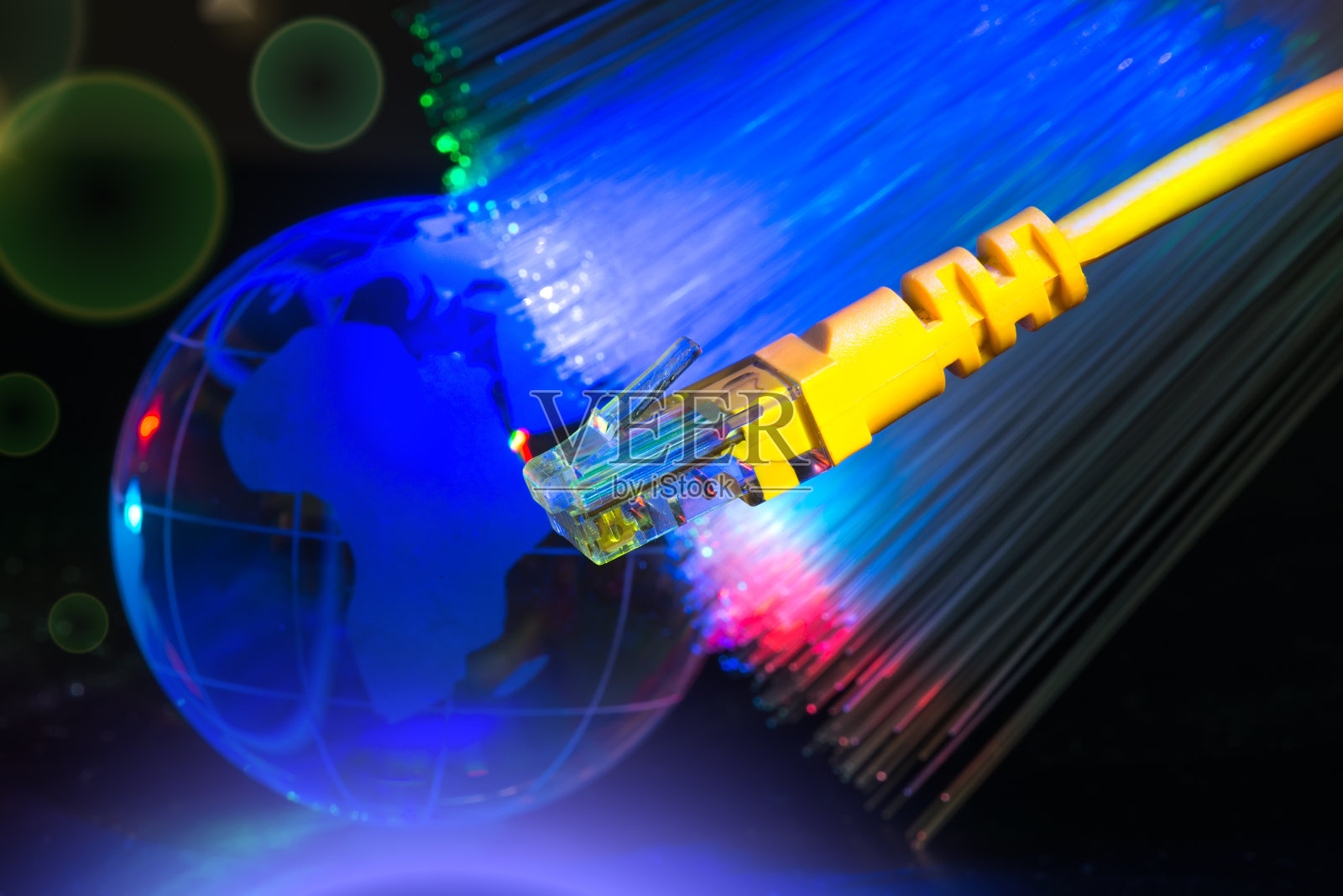 玻璃earth与光纤网络对抗照片摄影图片