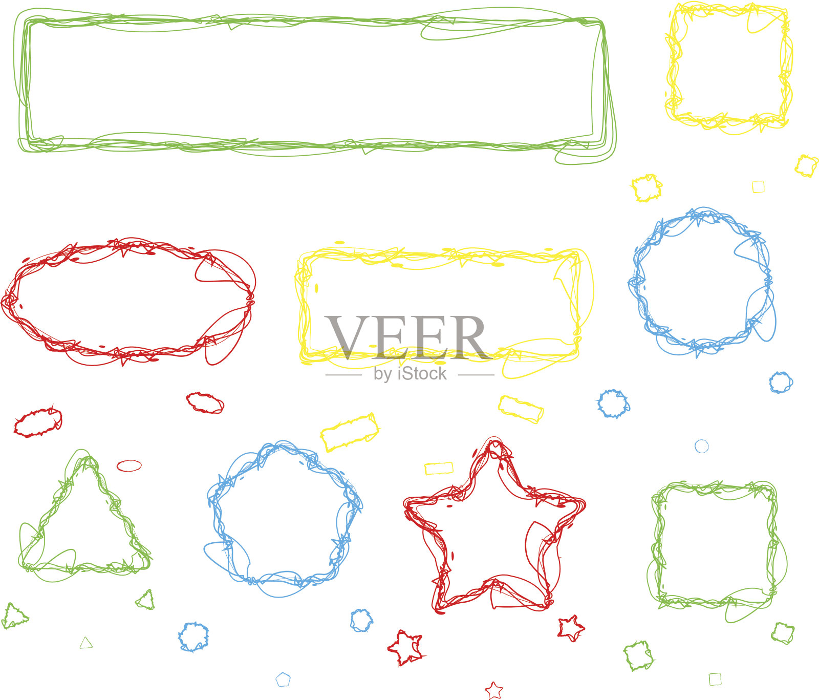 手绘设计元素集合插画图片素材