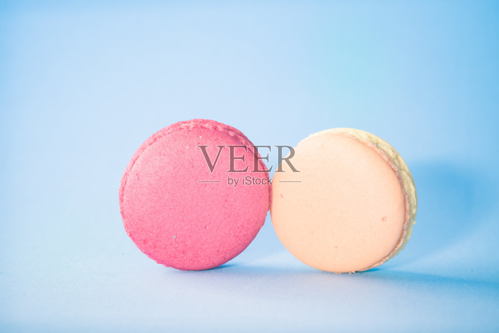 五颜六色的法式饼干杏仁饼干，色彩柔和的杏仁饼干照片摄影图片