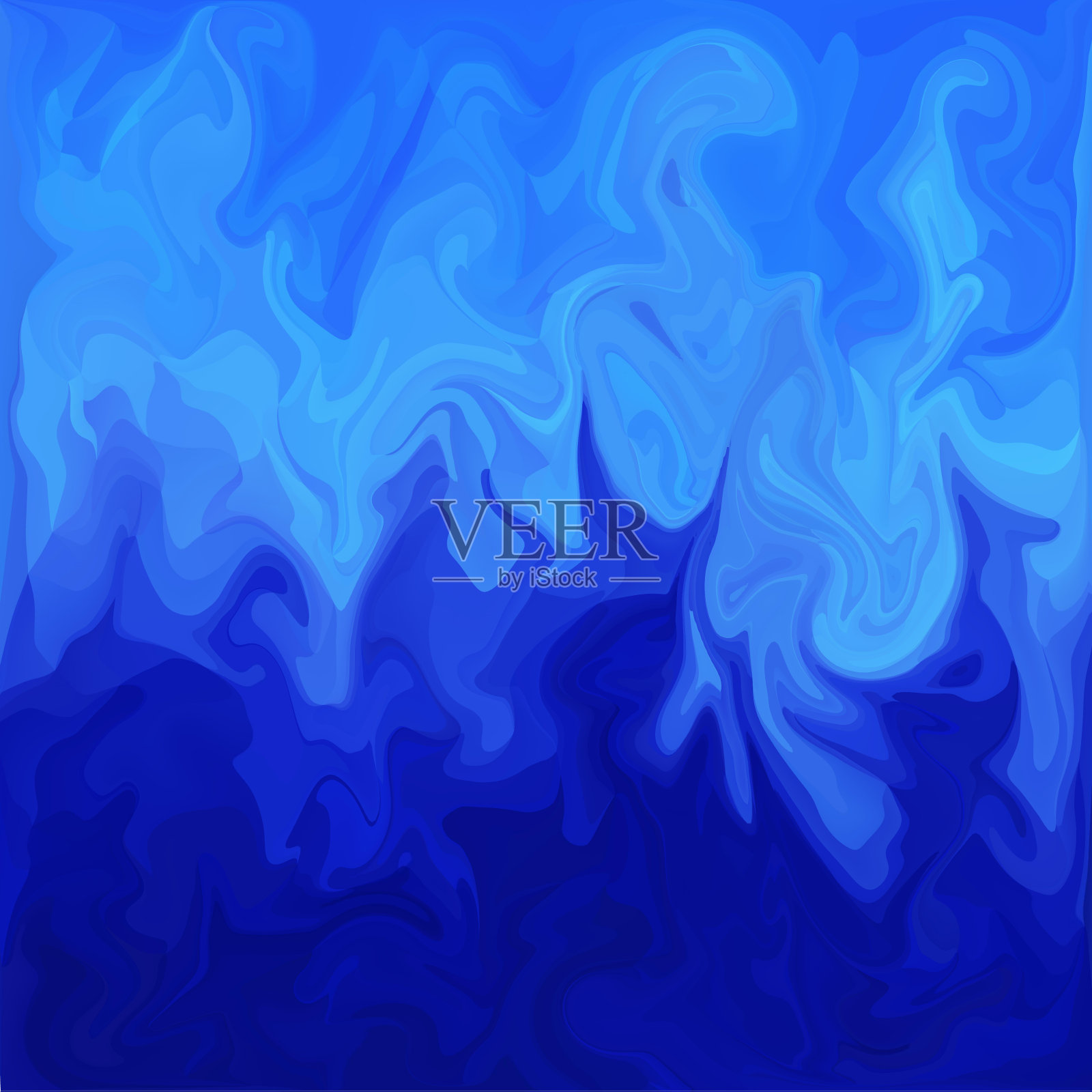 蓝色数字丙烯酸颜色漩涡或类似的大理石扭曲插画图片素材