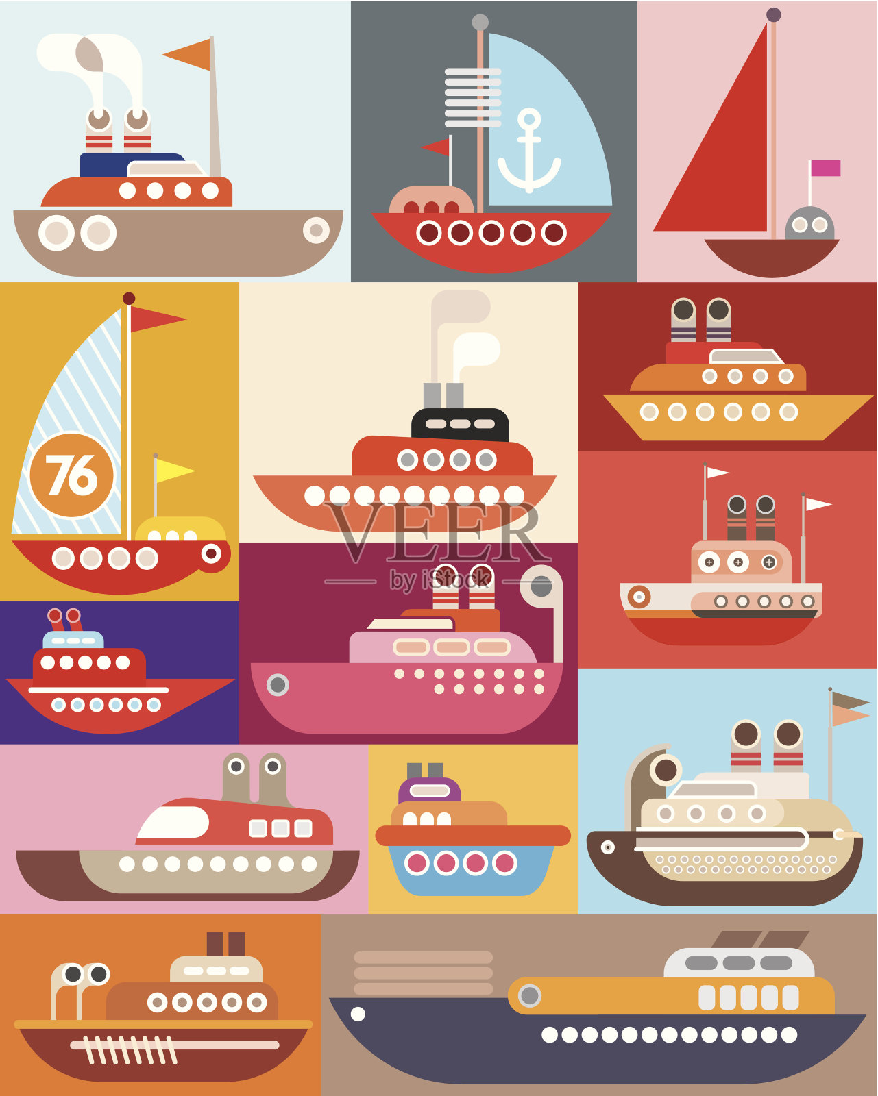 船和船插画图片素材