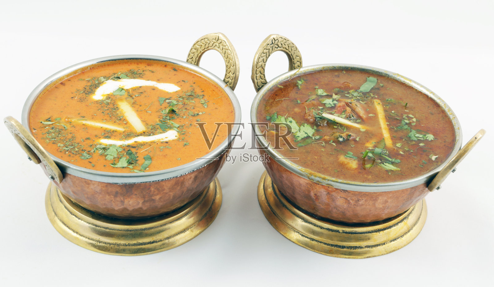 山羊肉，咖喱和黄油鸡照片摄影图片