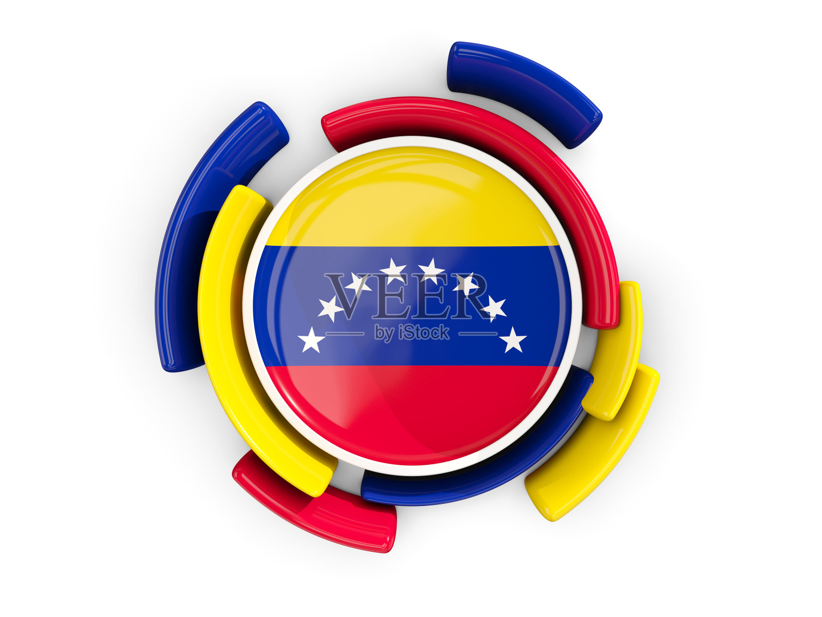 委内瑞拉圆形旗，有彩色图案照片摄影图片