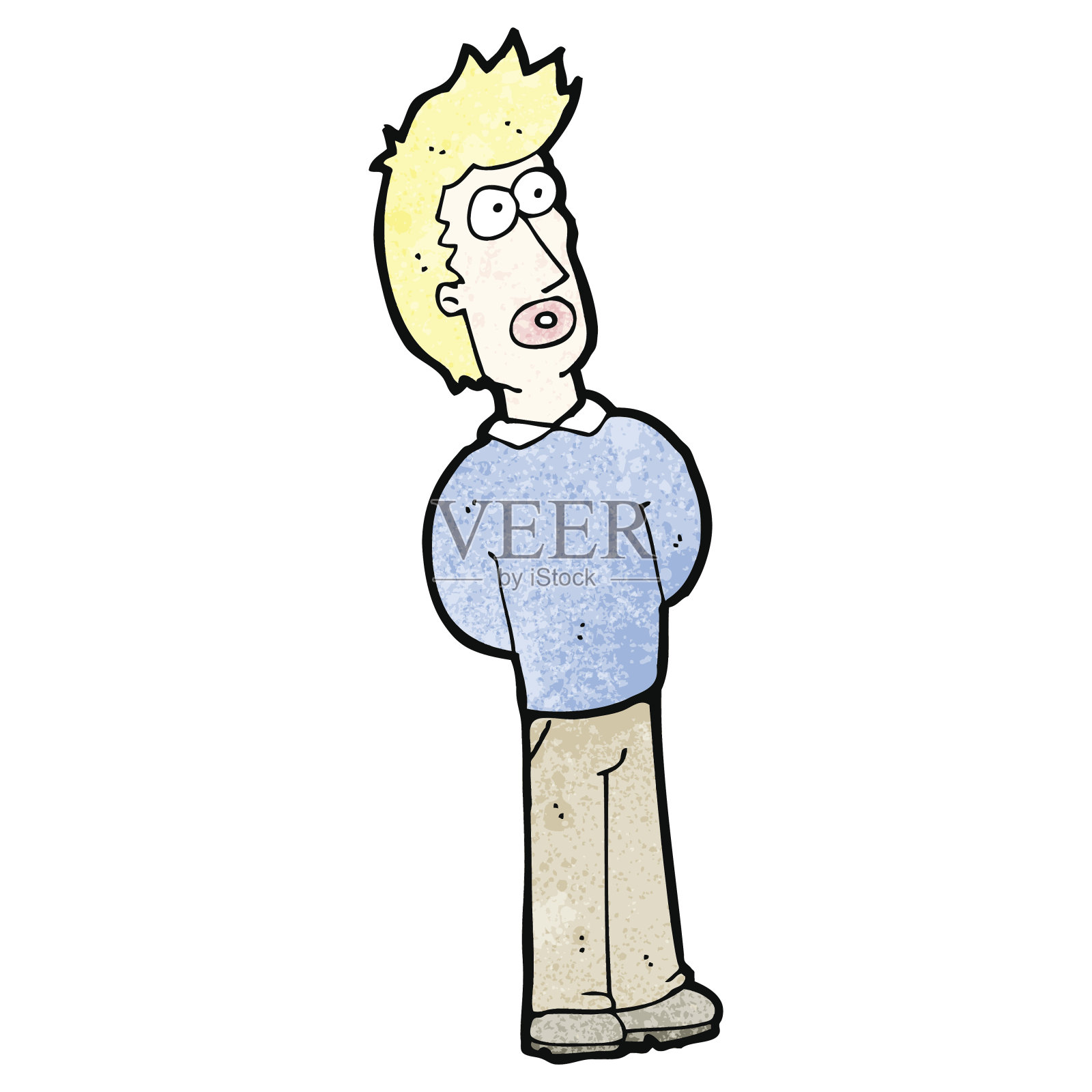 好奇的金发卡通男人设计元素图片