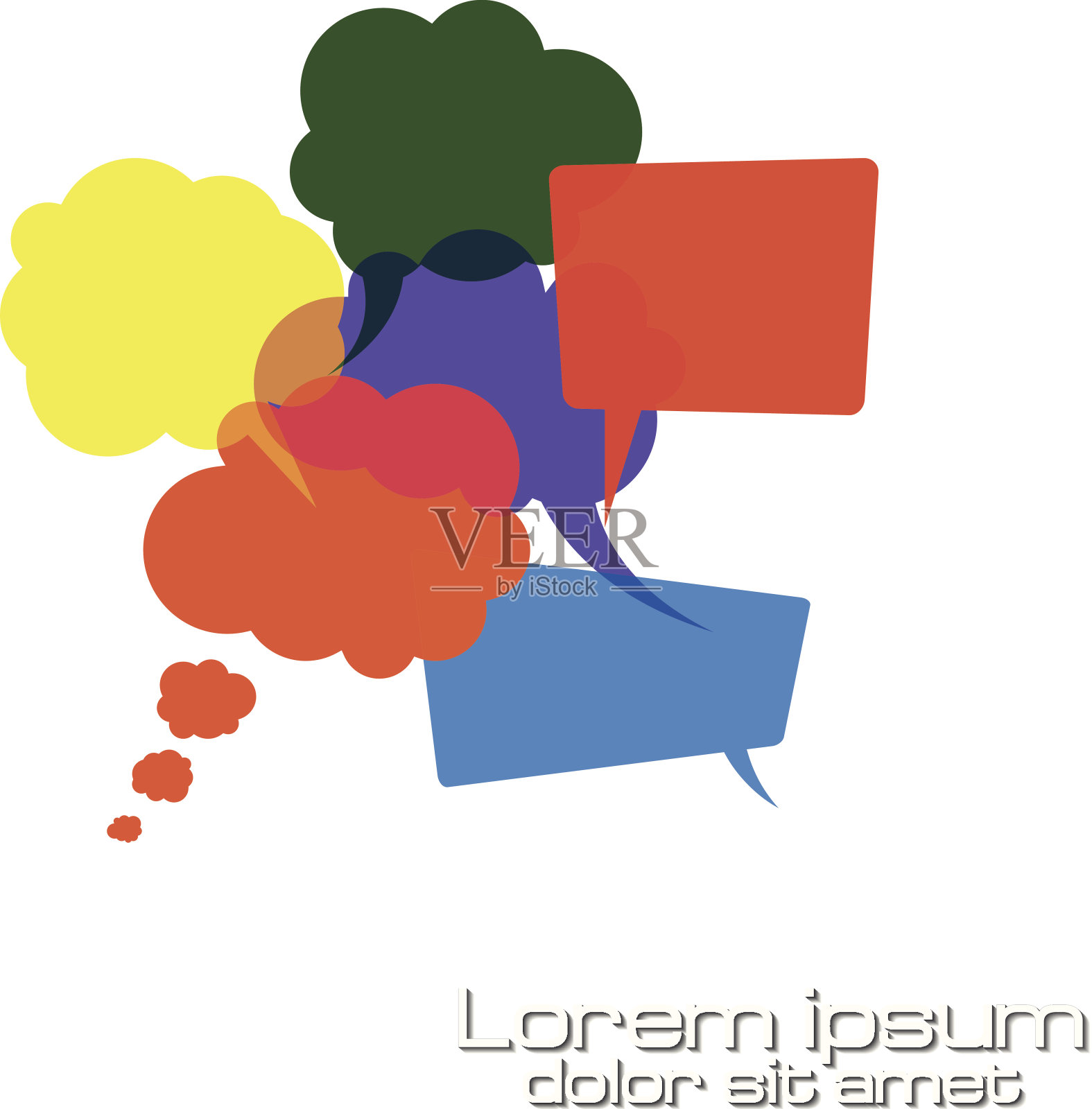 矢量图标设置语音气泡设计模板素材