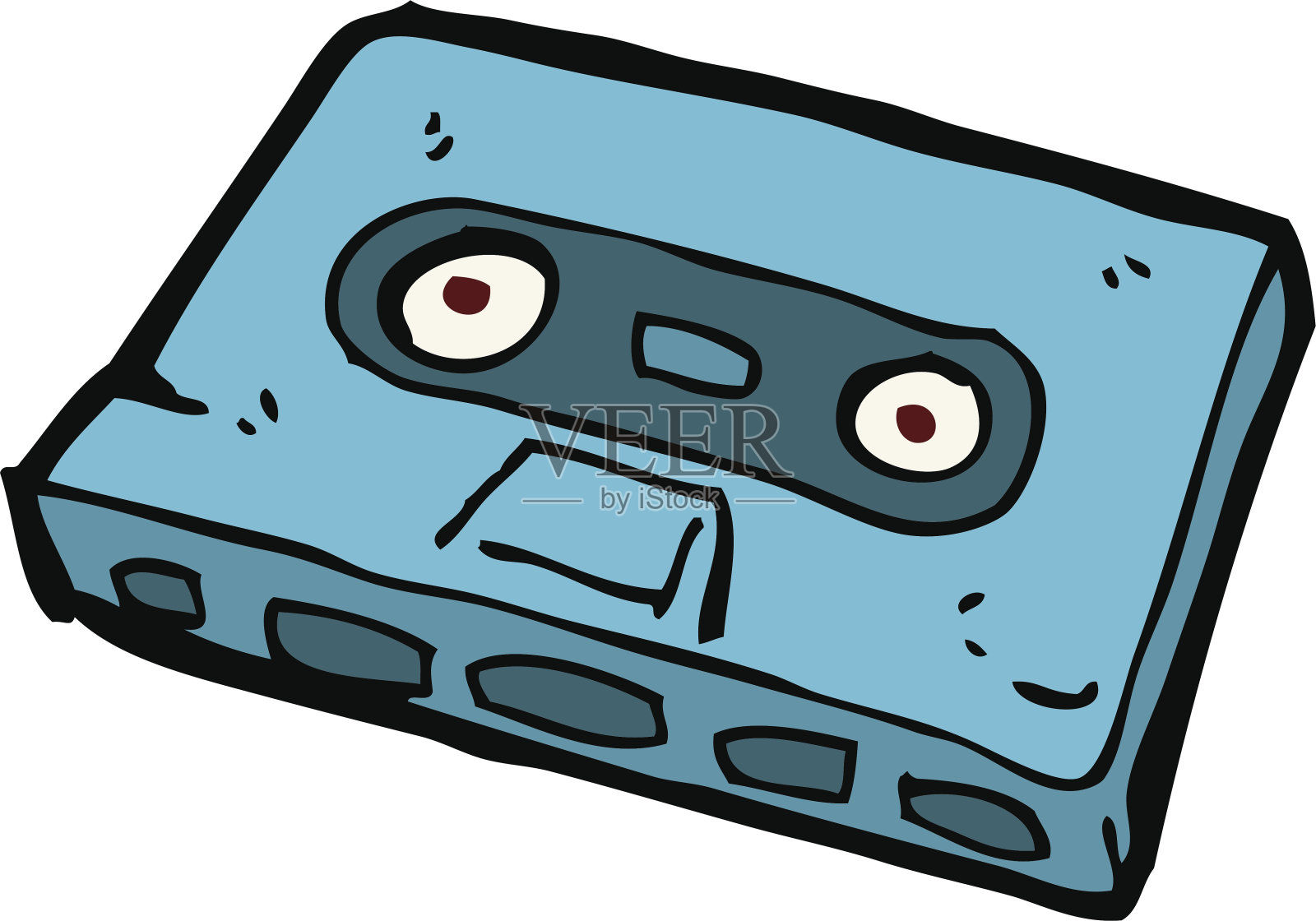 卡通盒式磁带插画图片素材