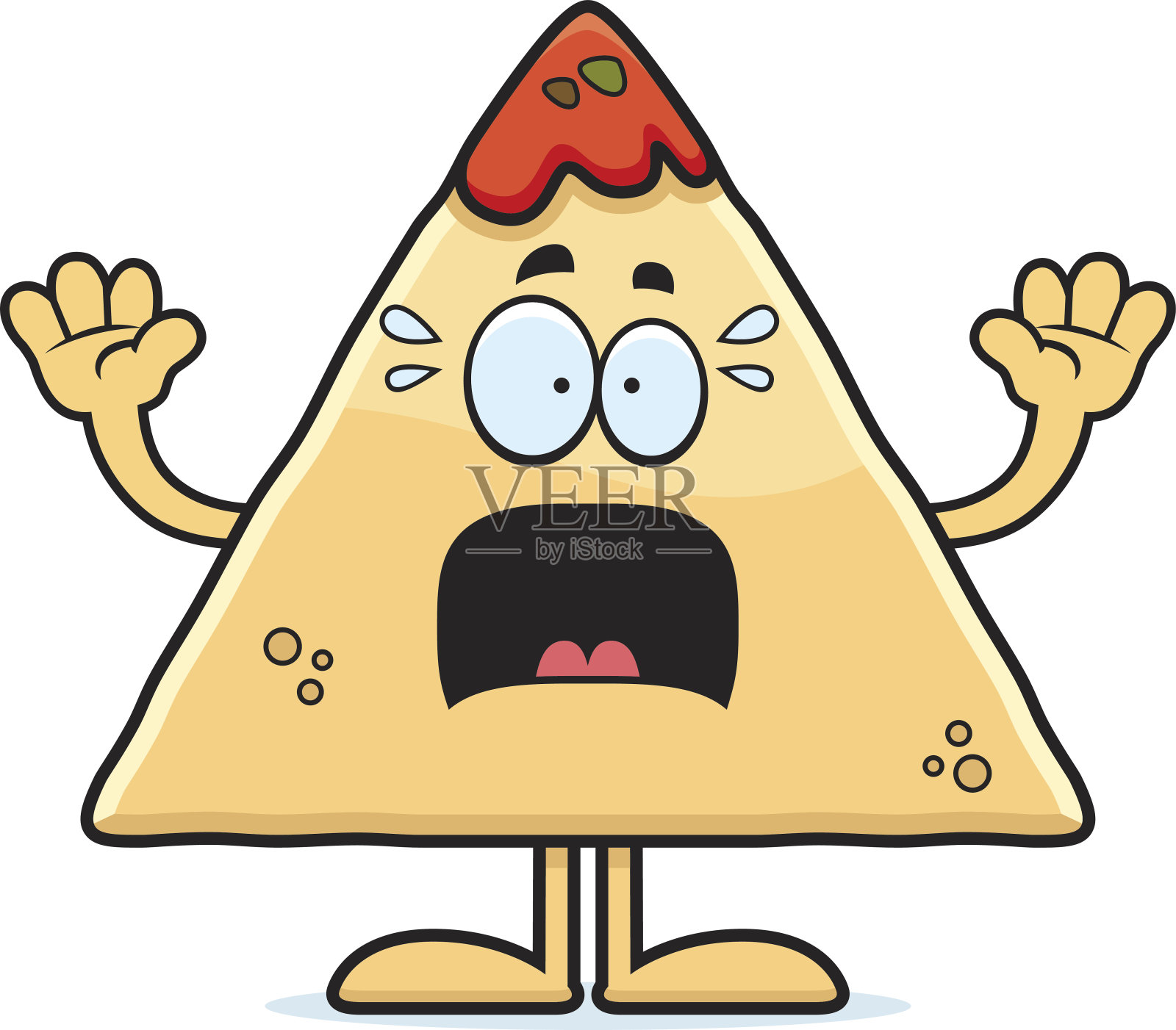 害怕卡通薯片和莎莎设计元素图片