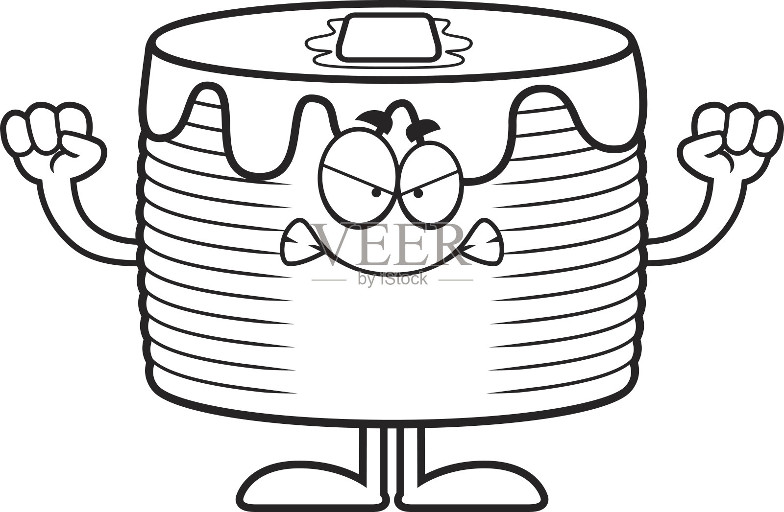 愤怒的卡通煎饼设计元素图片