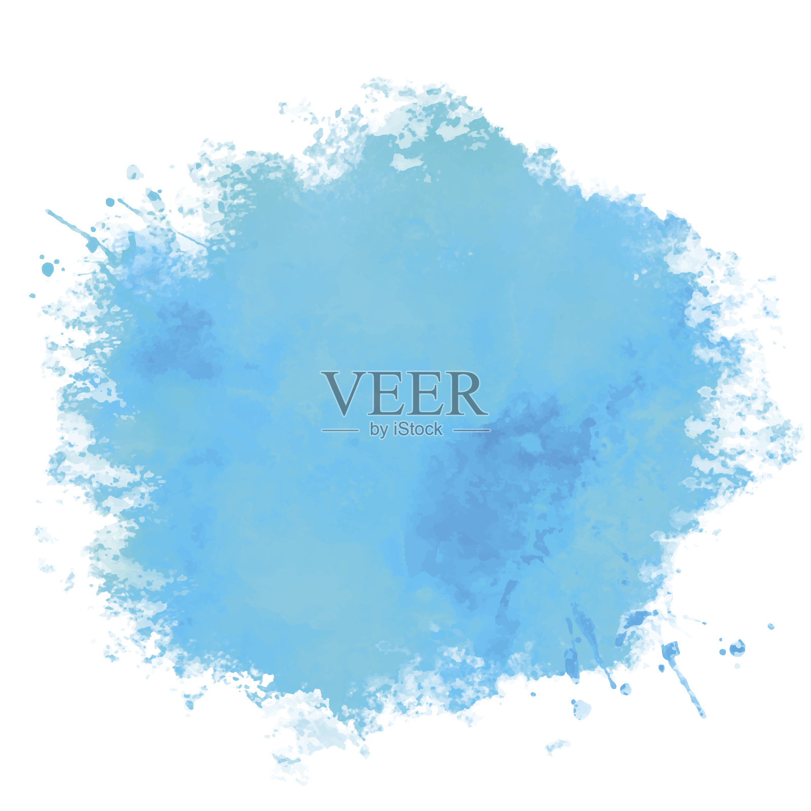 水彩蓝色颜料插画图片素材