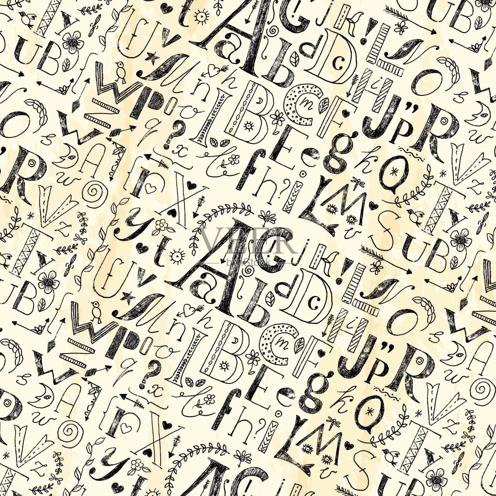 涂鸦字母肮脏的背景插画图片素材