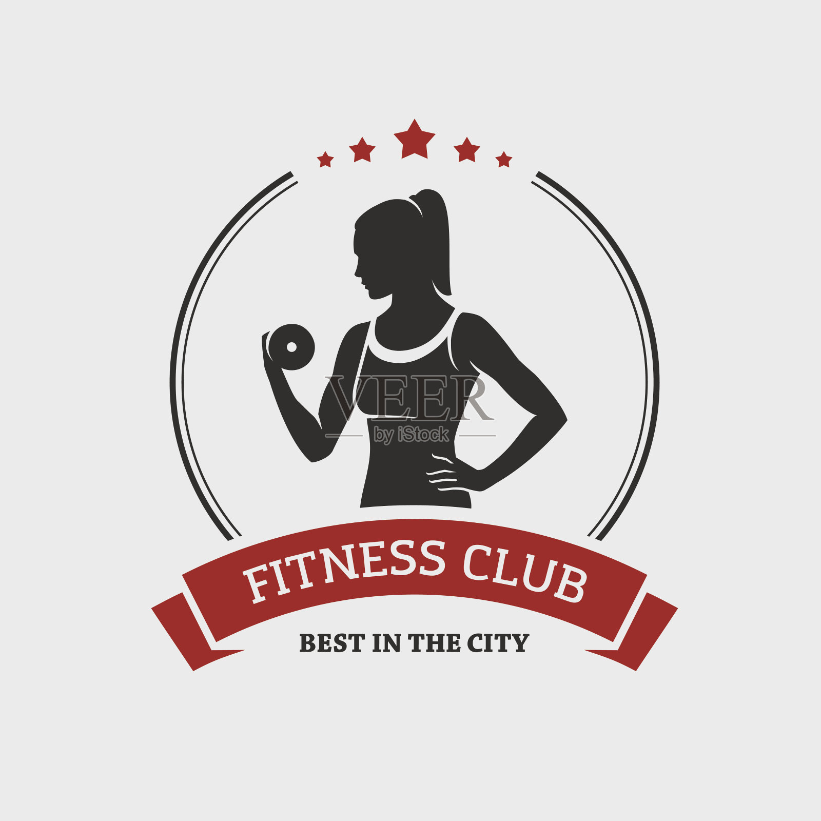 哑铃的女孩插画图片素材