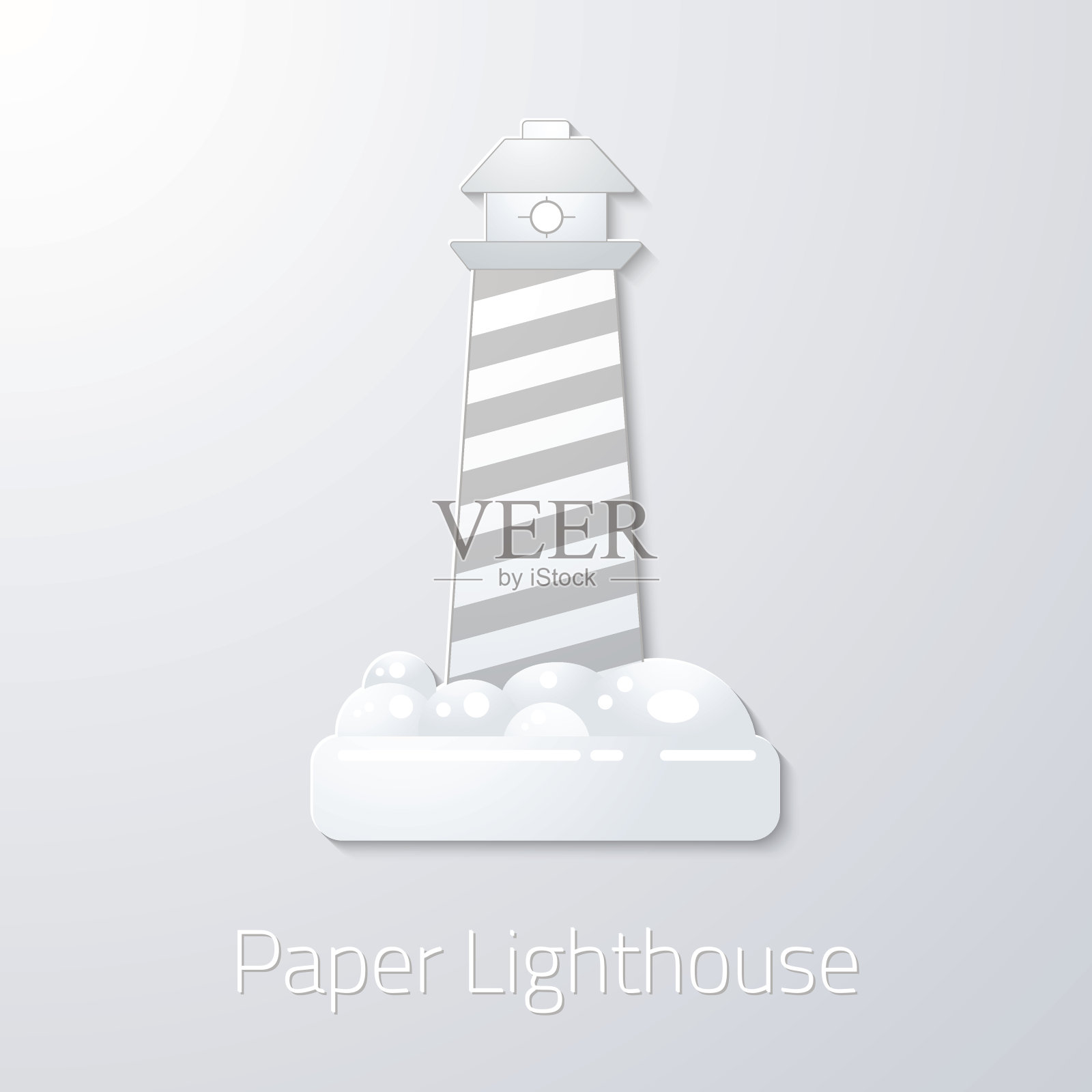 旅行纸灯塔平面矢量图标设计元素图片