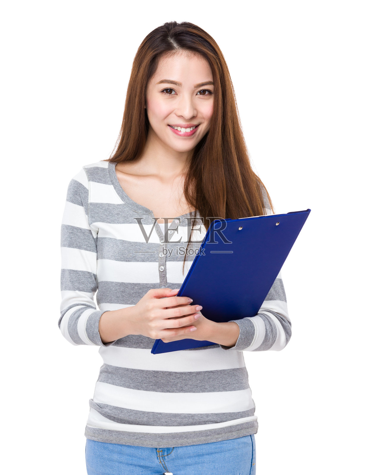 拿着写字板的女人照片摄影图片