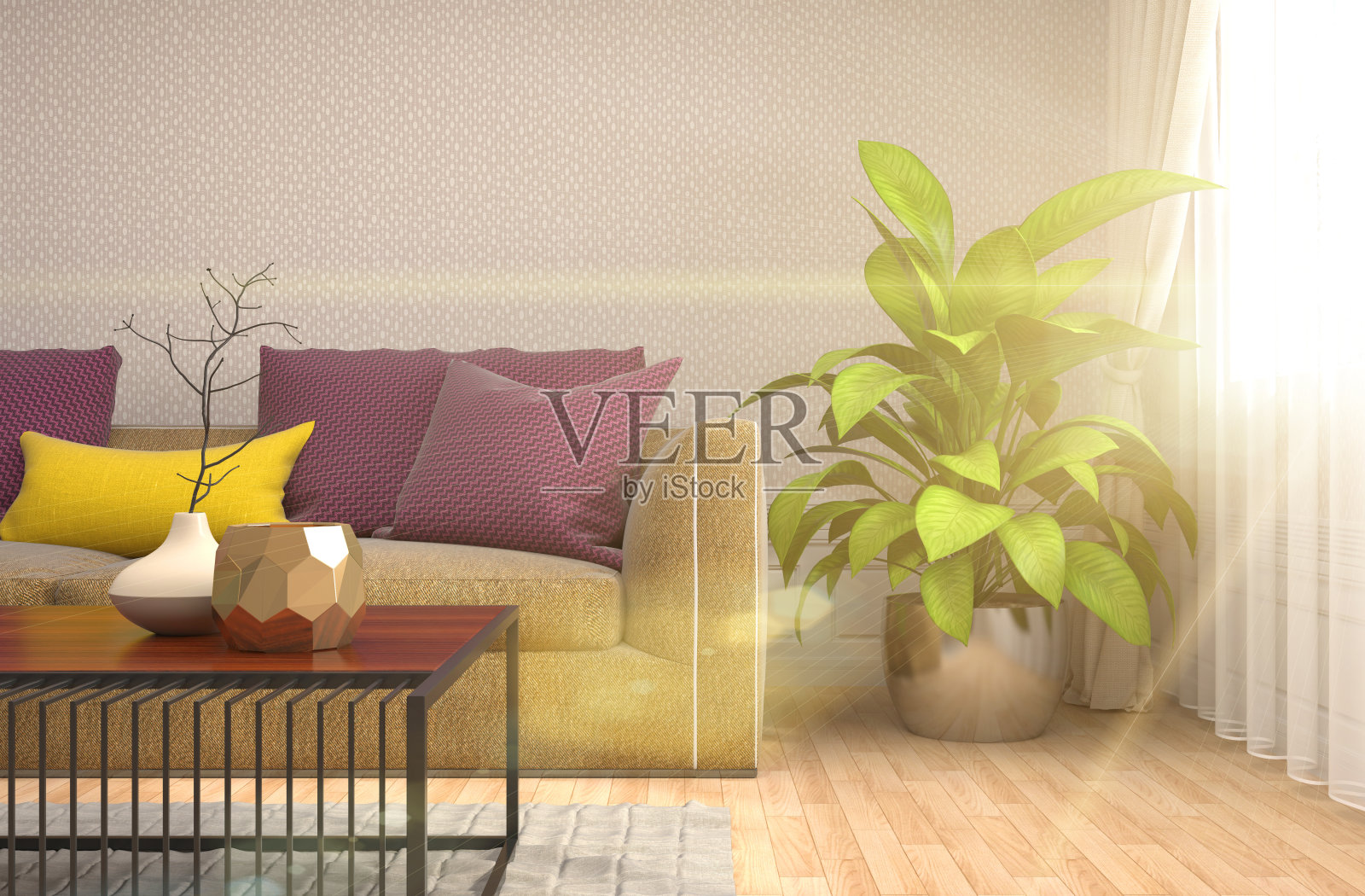 室内用沙发。三维演示照片摄影图片