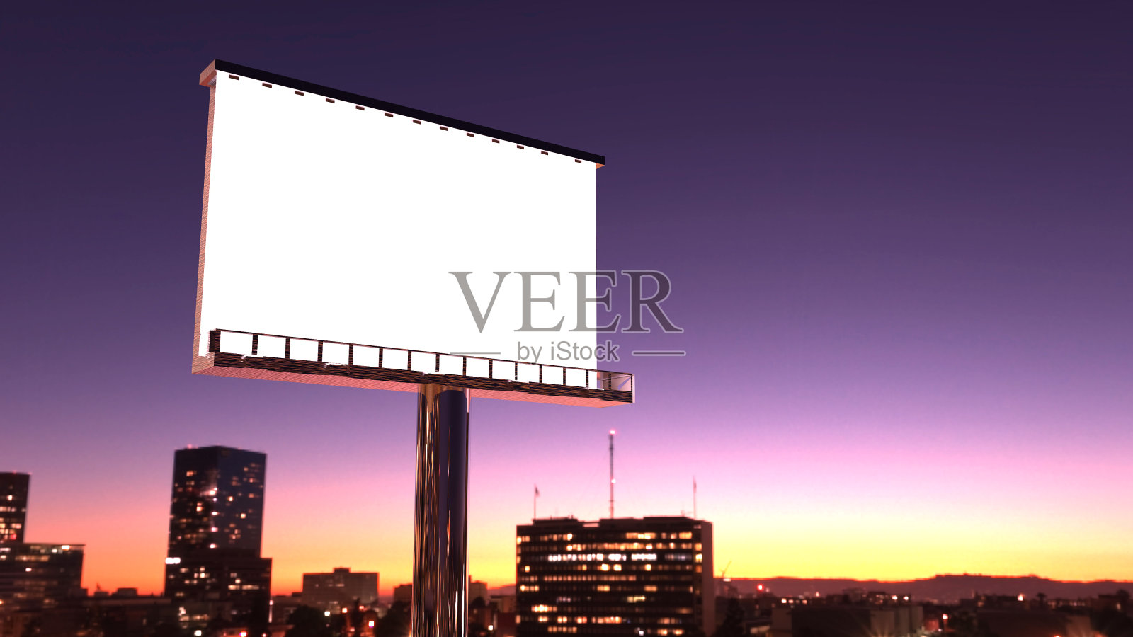 夜城的广告牌照片摄影图片