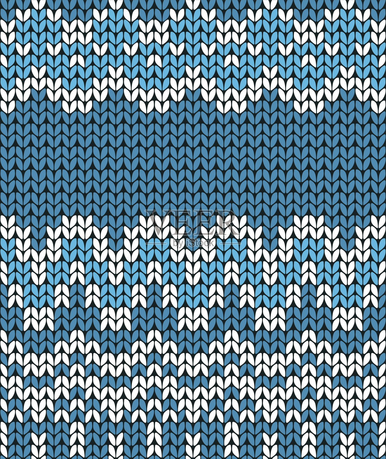 圣诞节无缝卡。传统针织纹理。蓝色的冬天的旗帜。插画图片素材