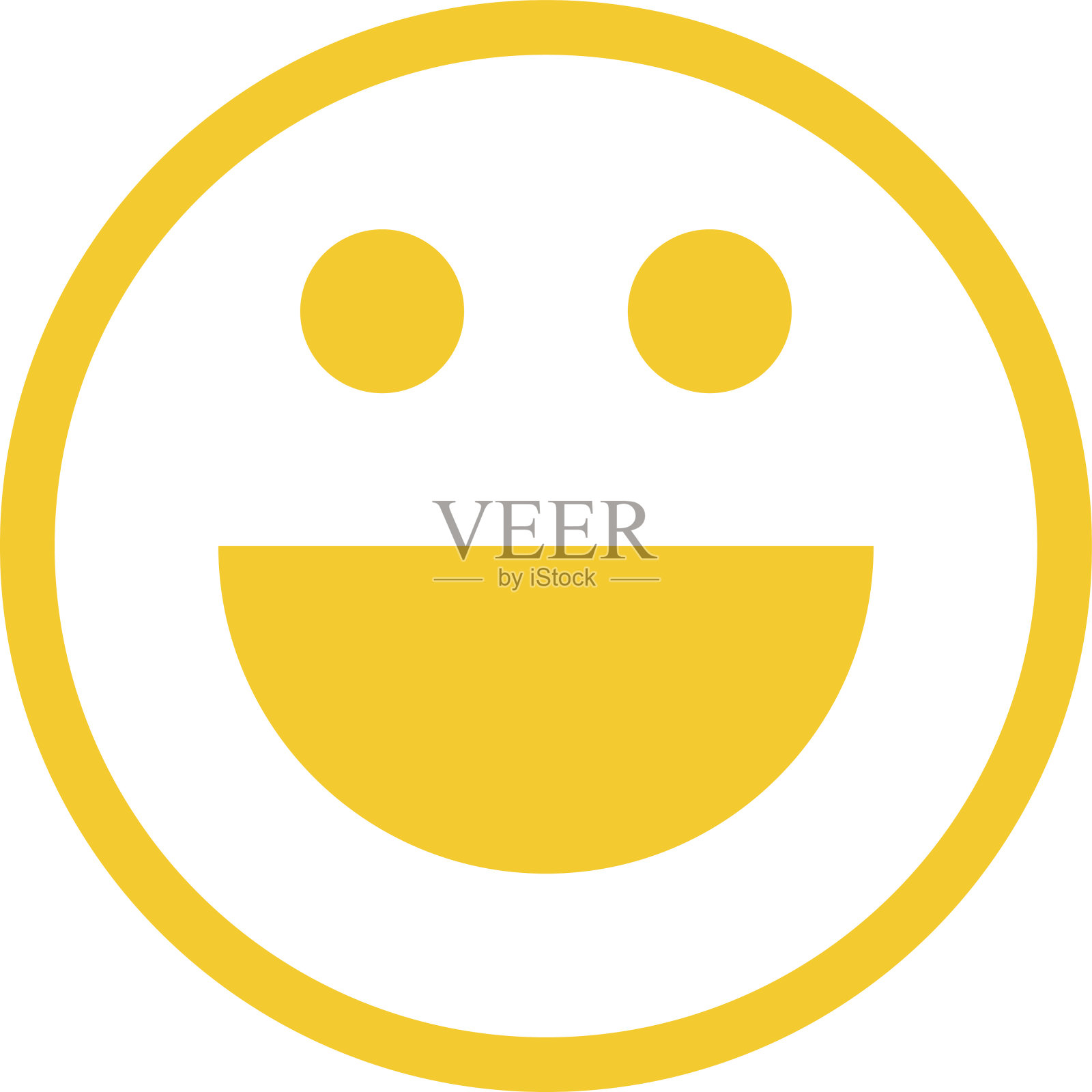 快乐笑脸平面风格插画图片素材