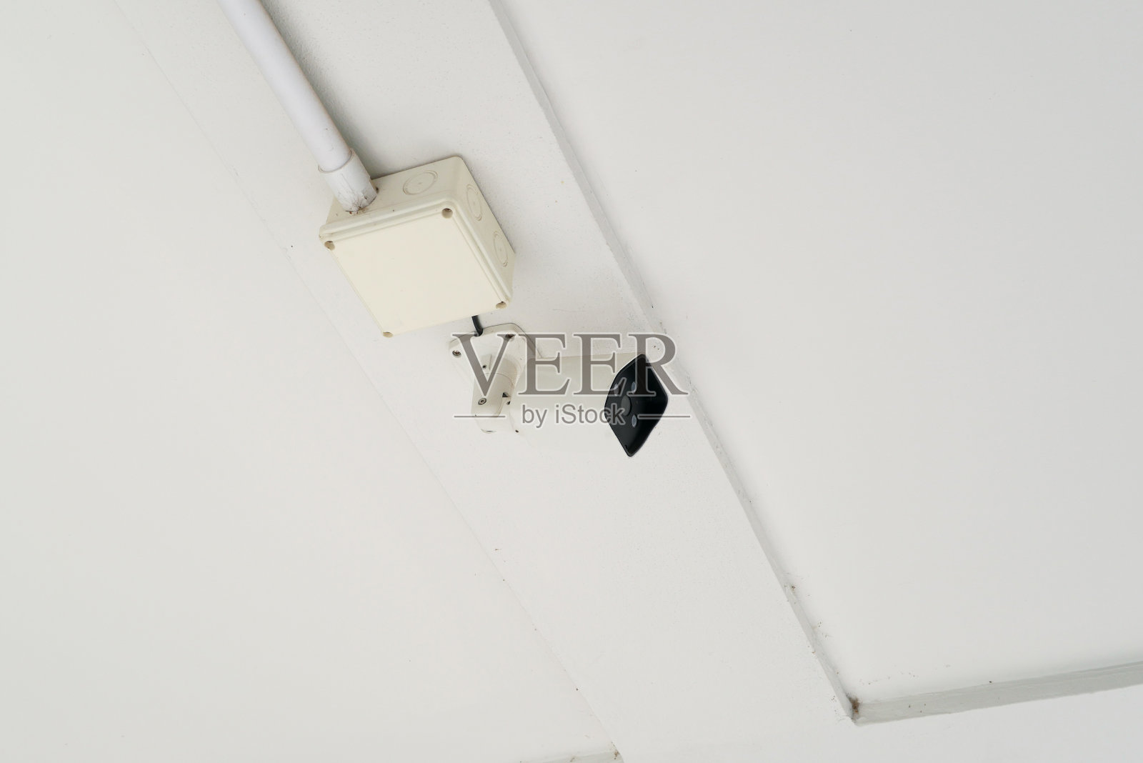 白色天花板上的摄像头照片摄影图片