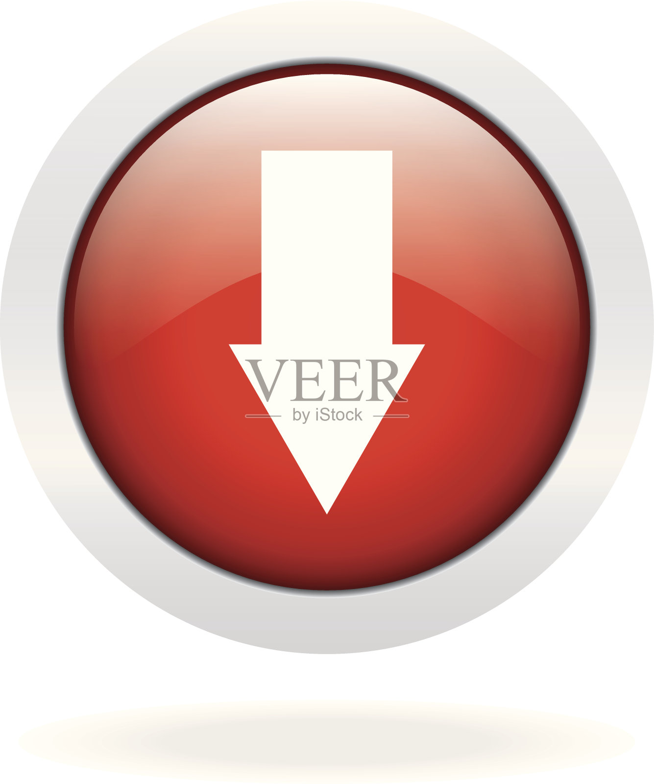 箭头指向红色按钮设计元素图片