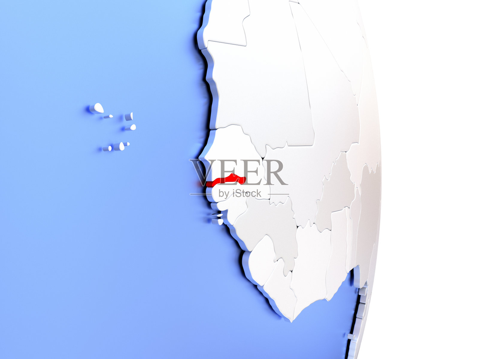 冈比亚在优雅的现代3D球照片摄影图片