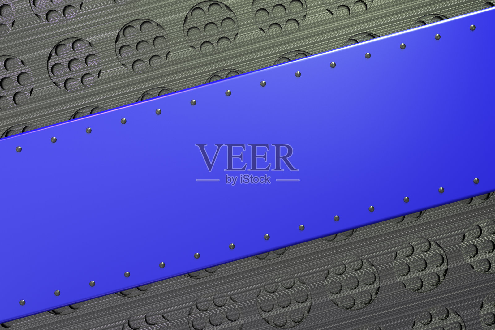 矩形彩色板与铆钉在圆形格栅背景插画图片素材