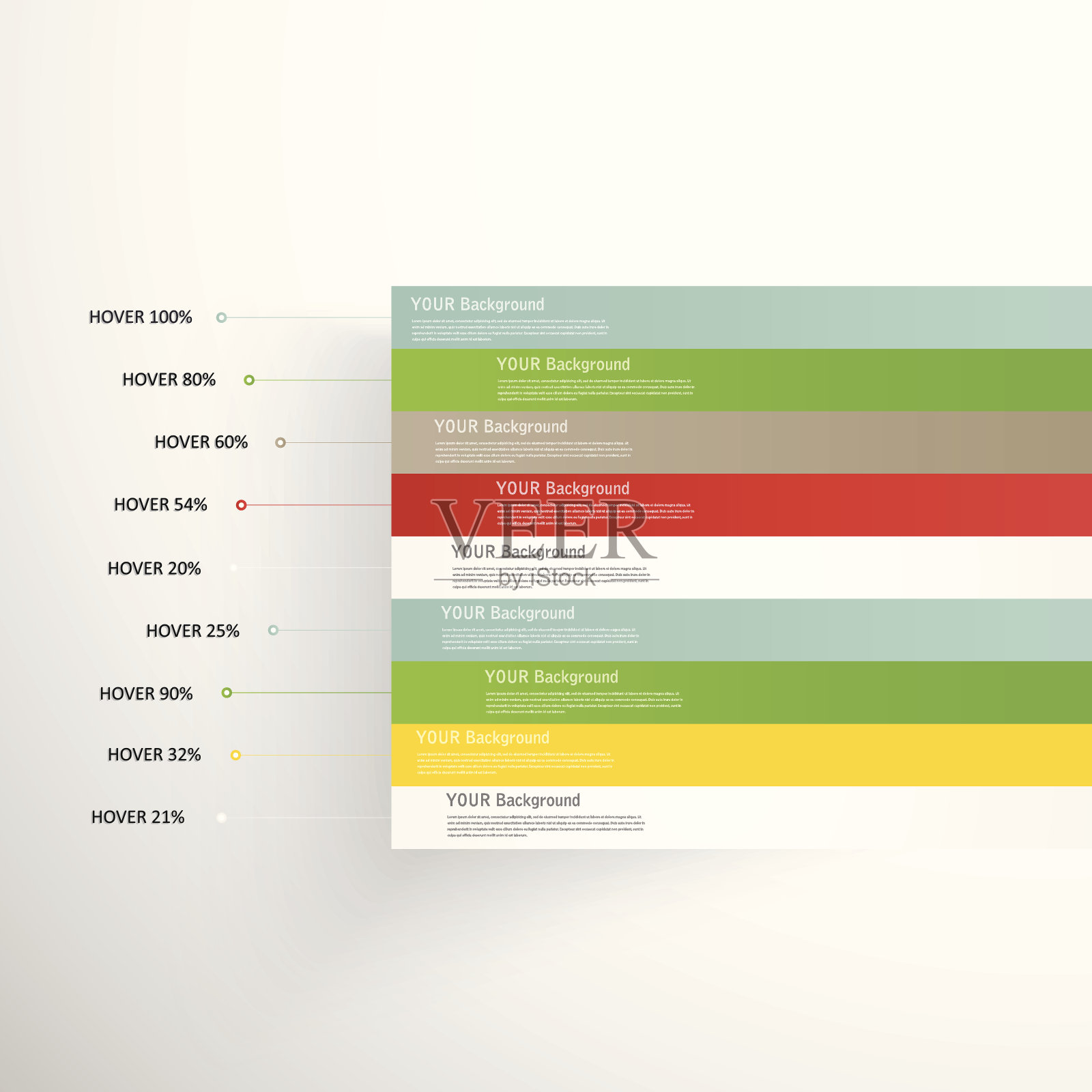 一组空白的矩形标签。急性角插画图片素材