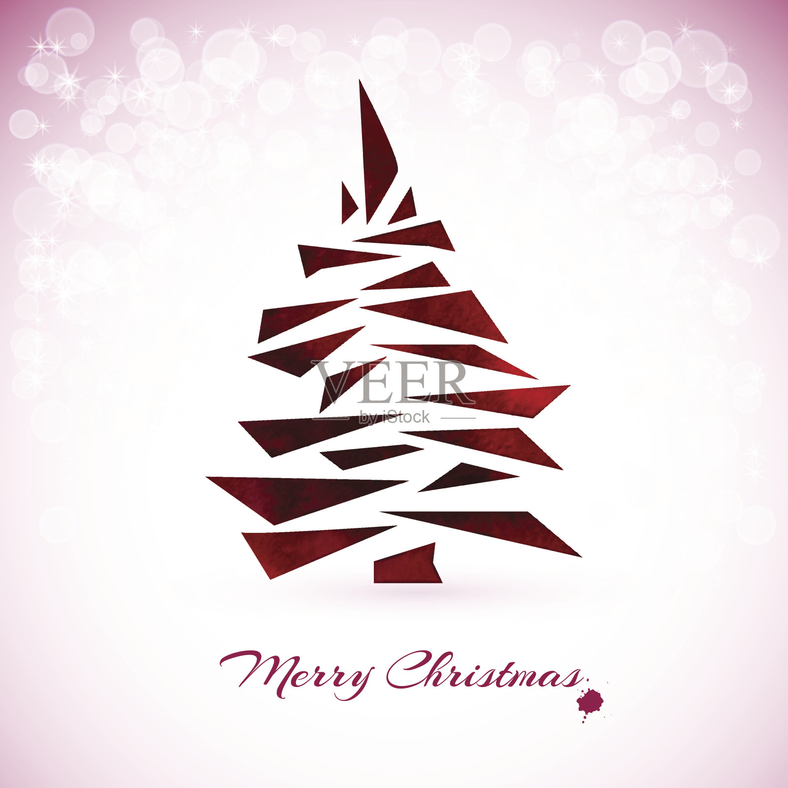 圣诞贺卡配圣诞树设计模板素材