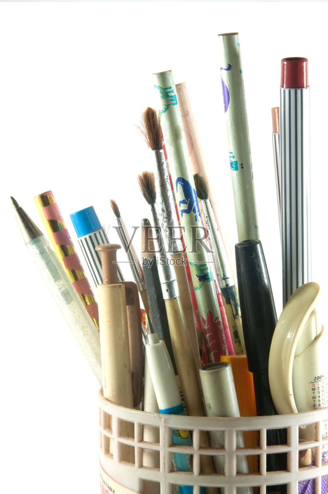 夹满笔筒，铅笔孤立照片摄影图片