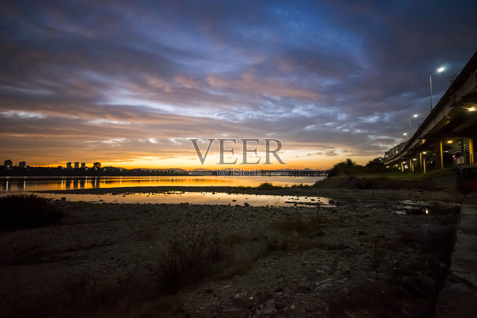 日落的城市照片摄影图片