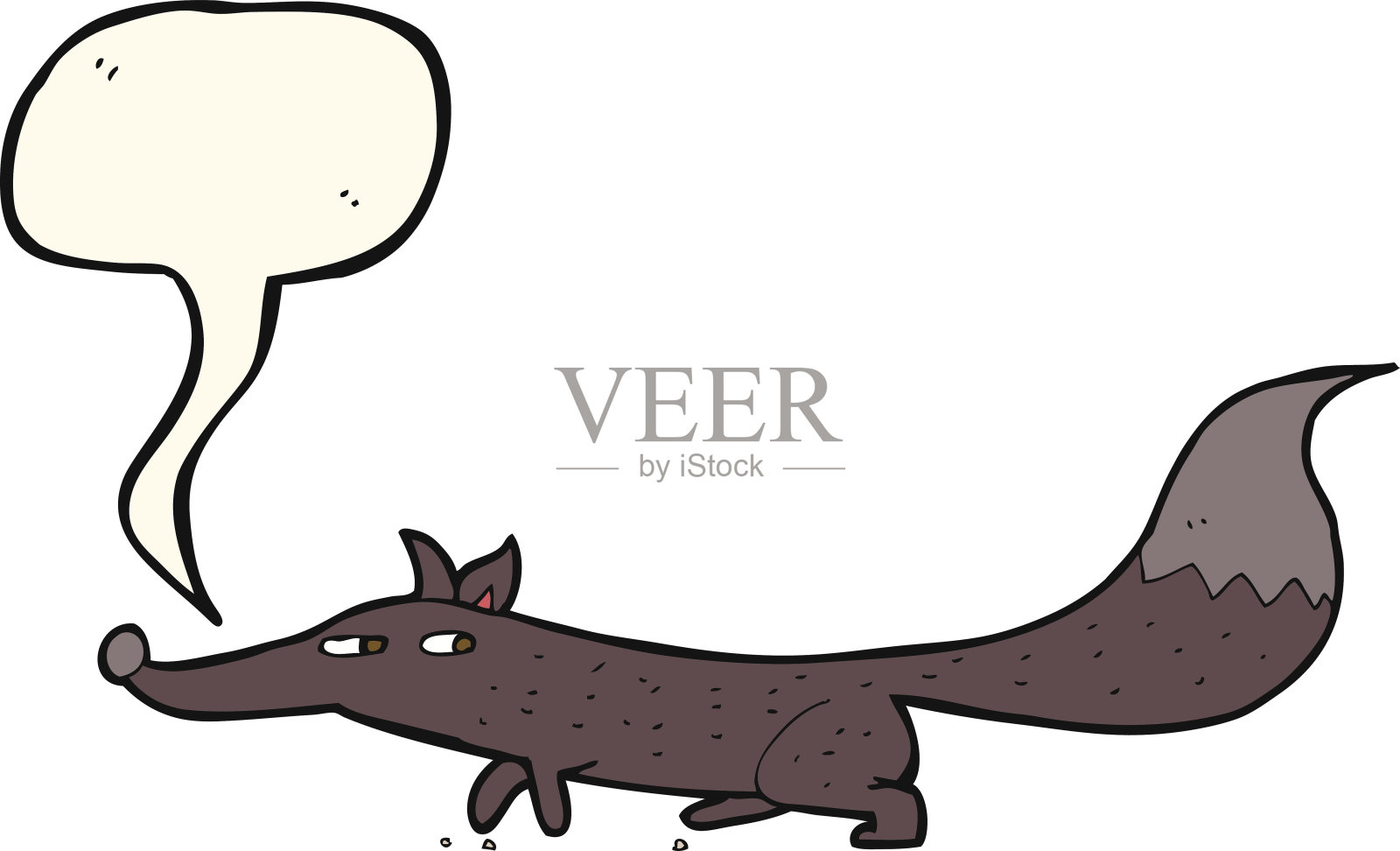 卡通小狐狸用气泡说话插画图片素材