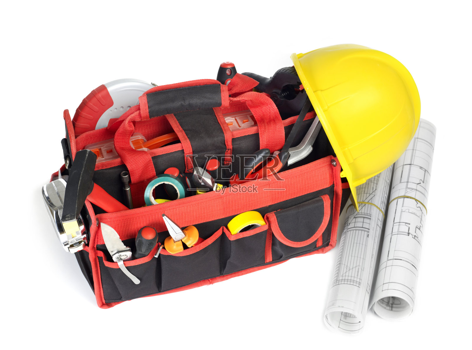 工具箱和蓝图照片摄影图片