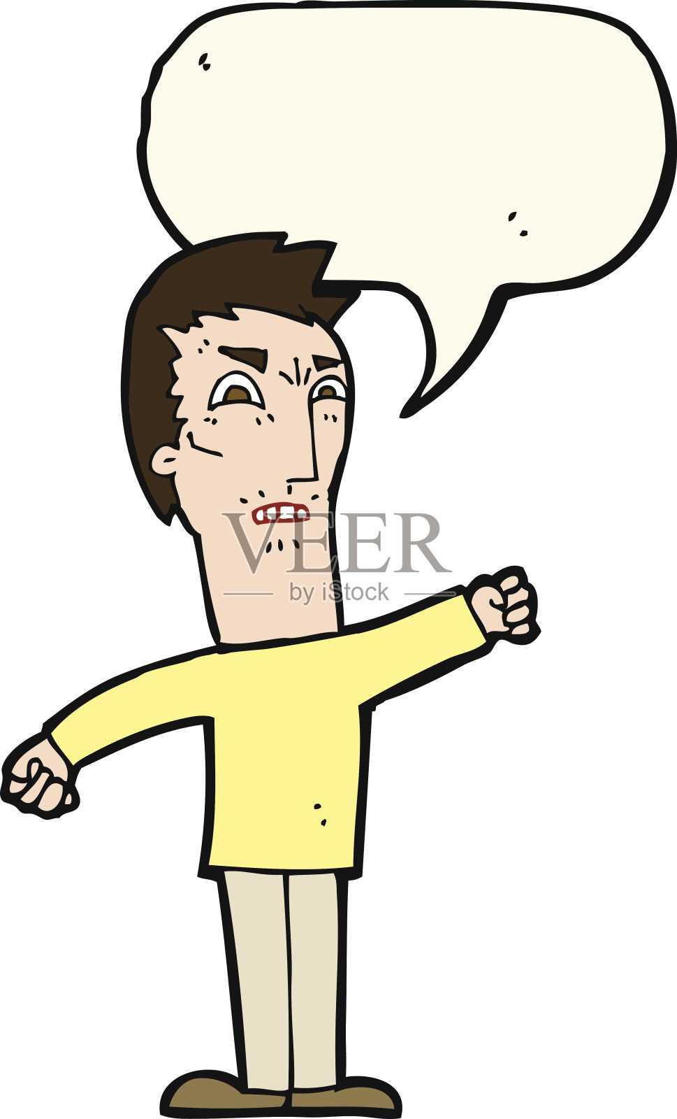 卡通惹恼了说话冒泡的男人设计元素图片