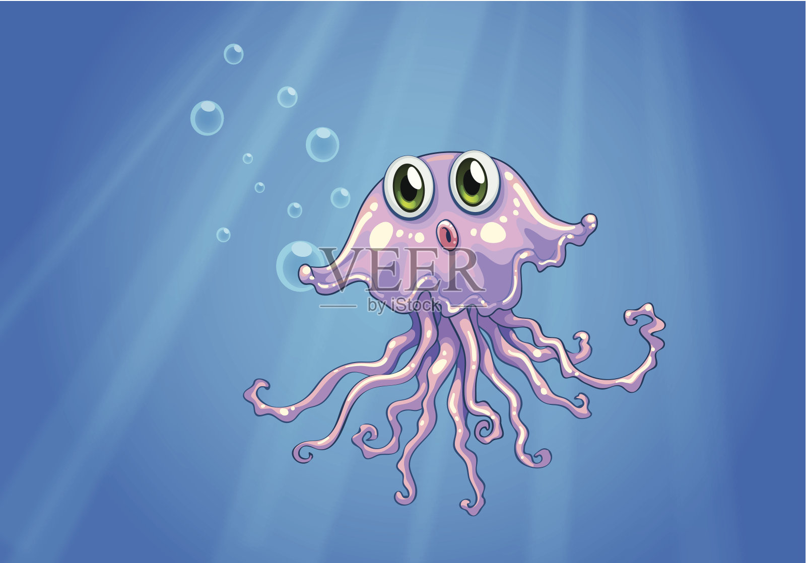 海底章鱼插画图片素材