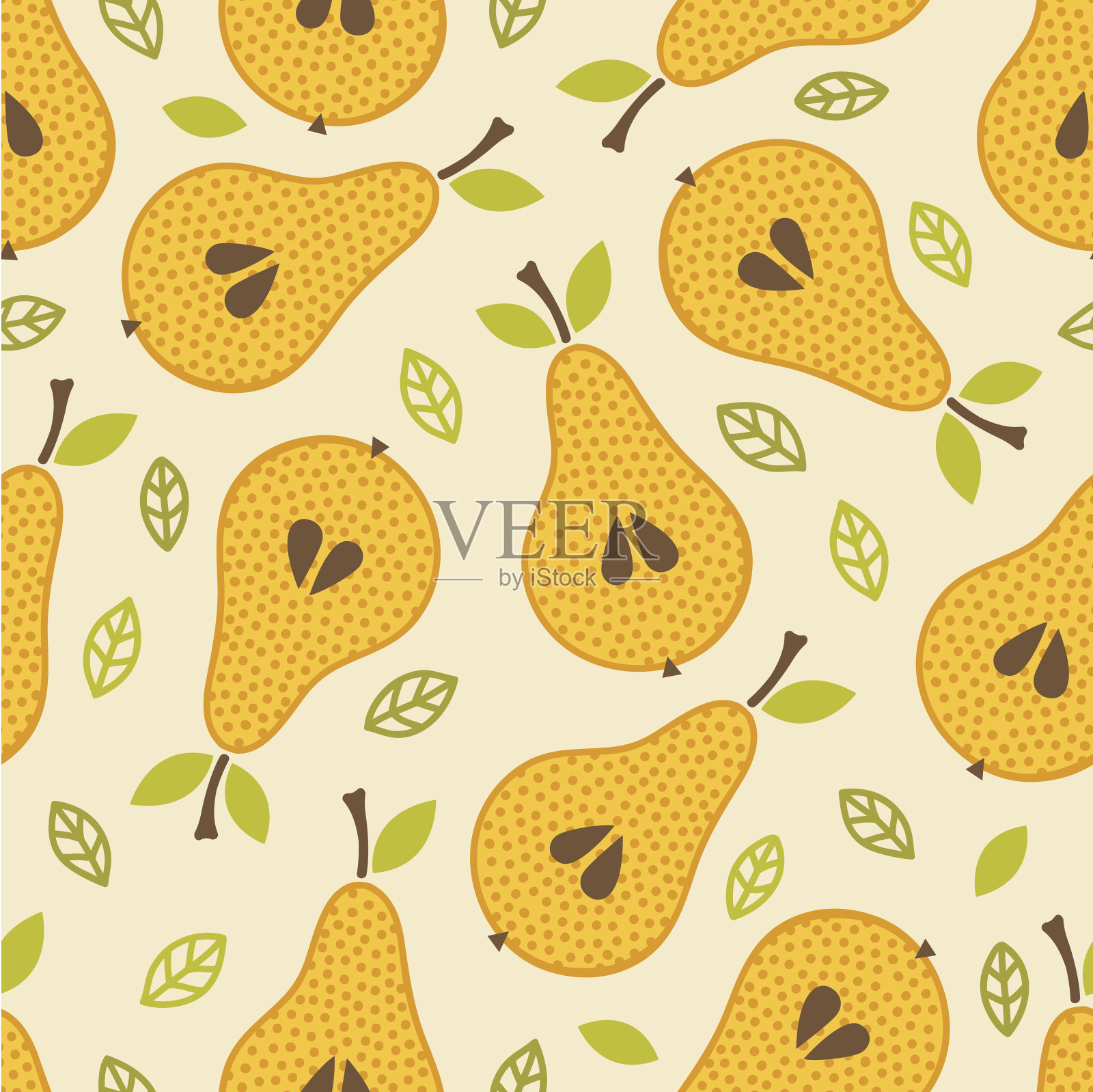 梨无缝图案插画图片素材