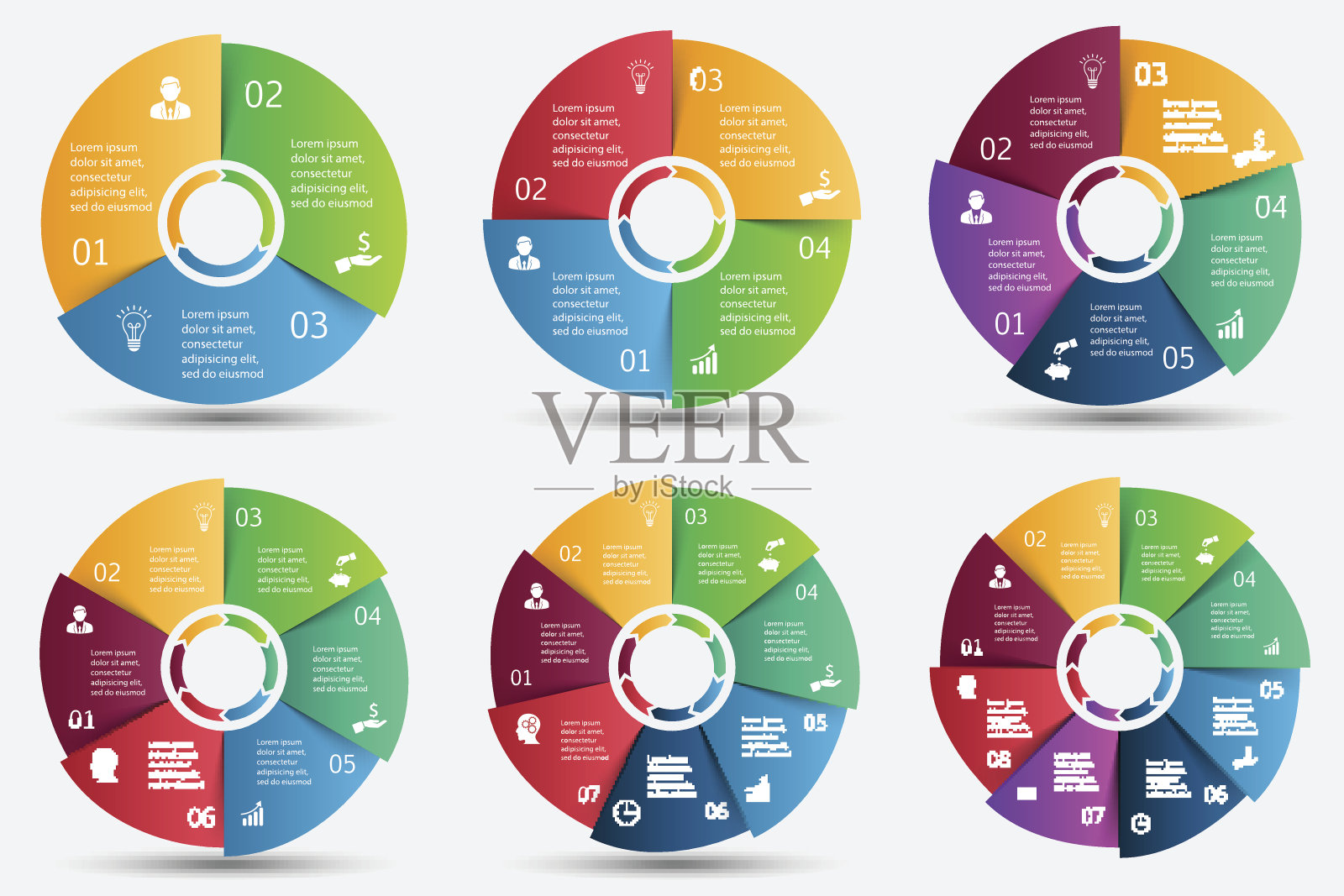 矢量圆元素的信息图。插画图片素材