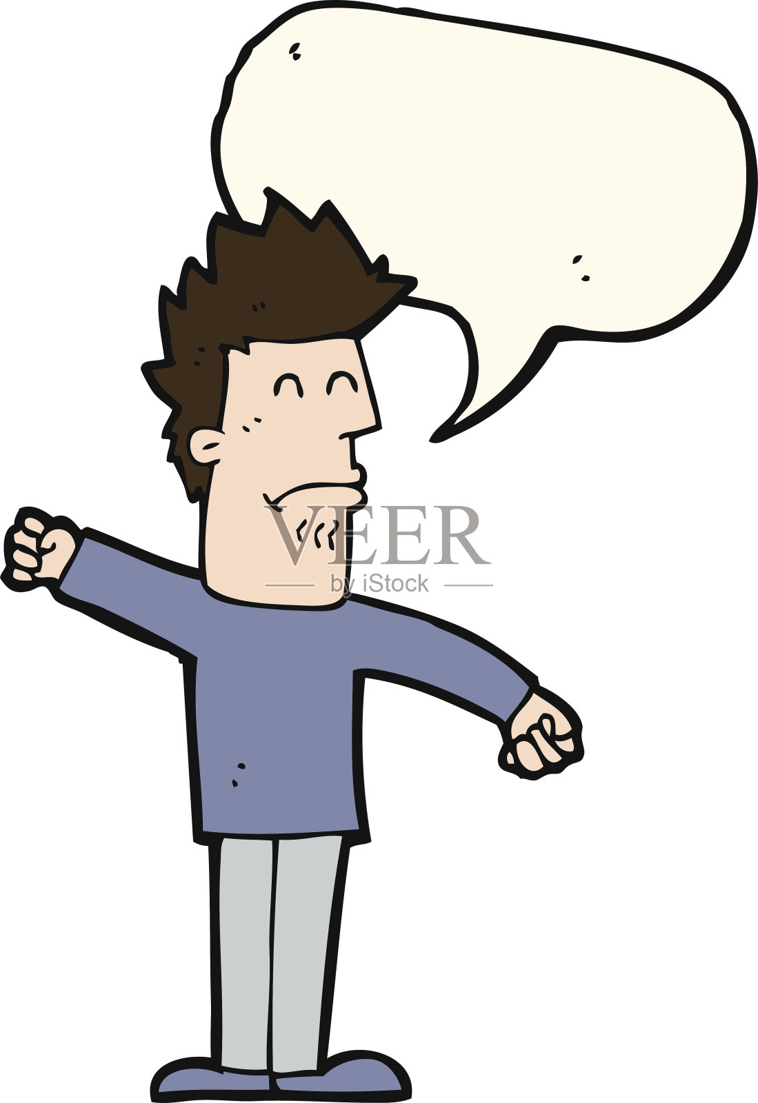带对话泡泡的卡通压力男士设计元素图片